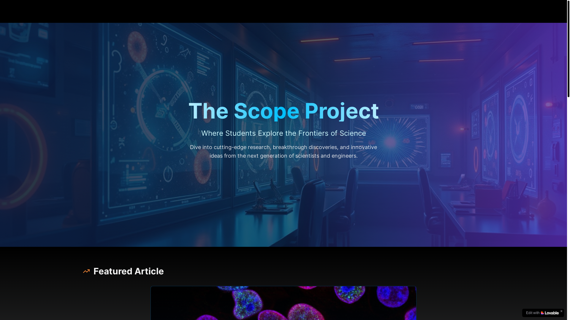 website screenshot of https://thescopeproject.com/