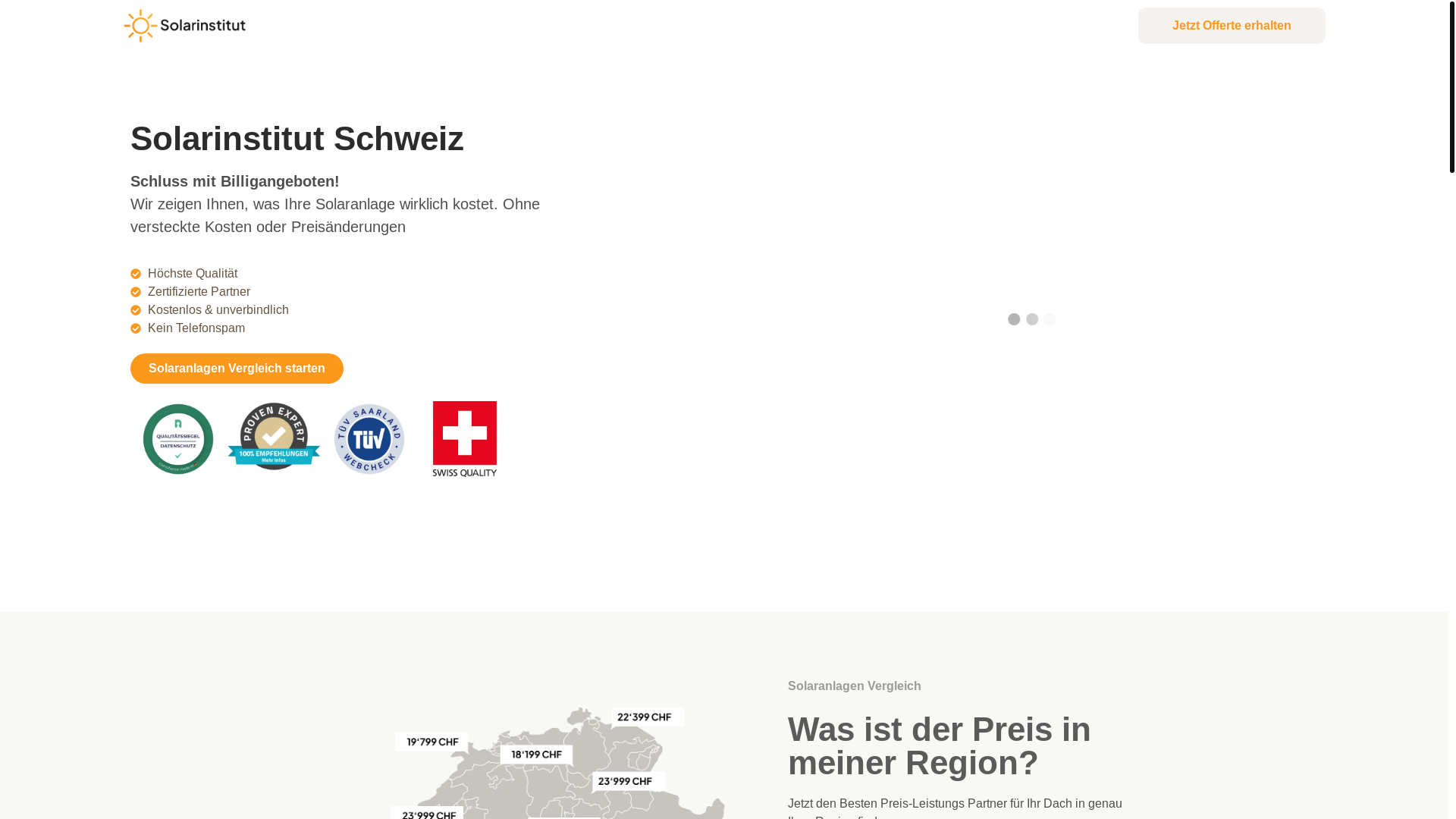 website screenshot of https://solarinstitut.ch/