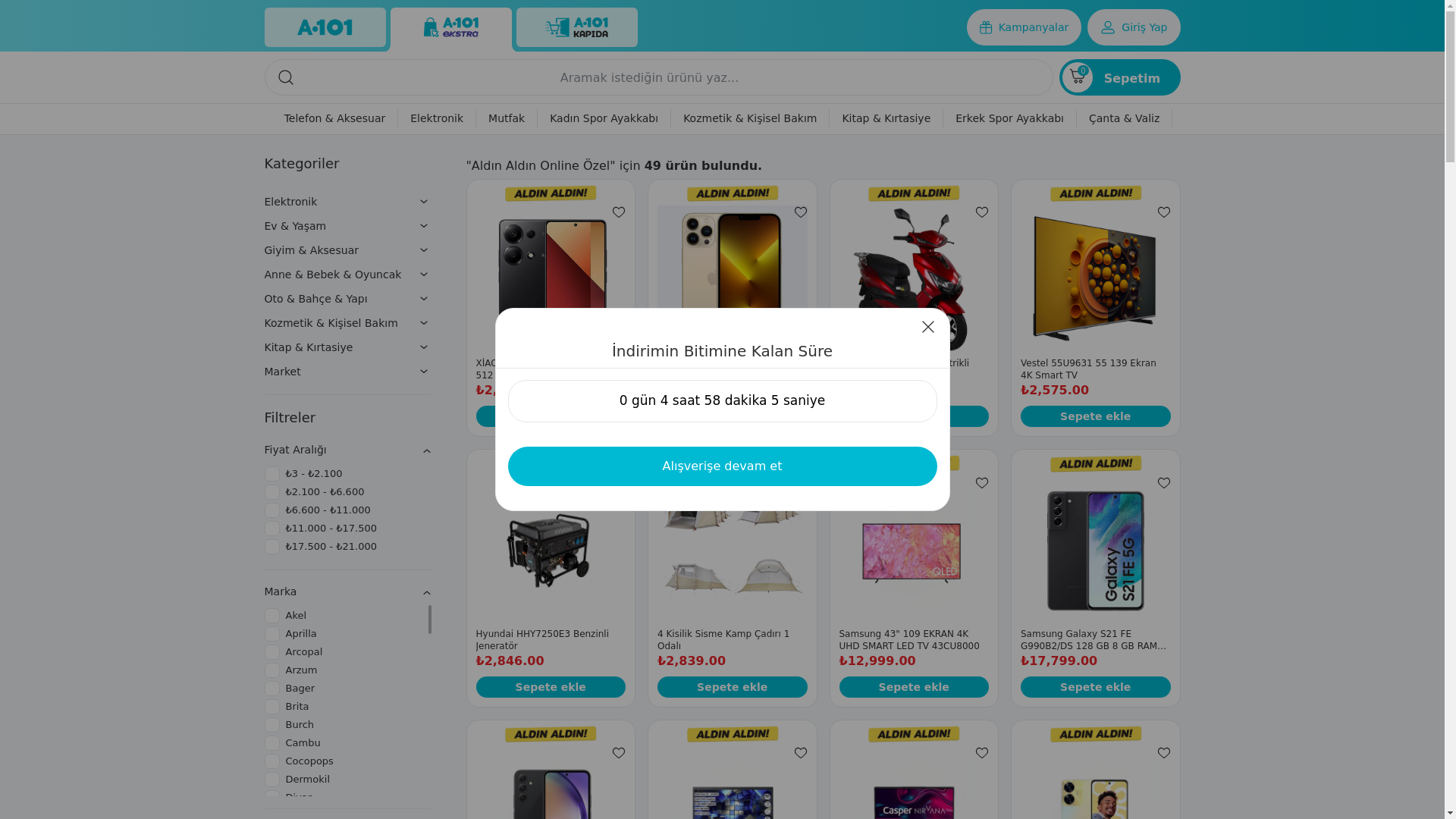 website screenshot of https://alisveristeindirimlerinyeri.cfd/