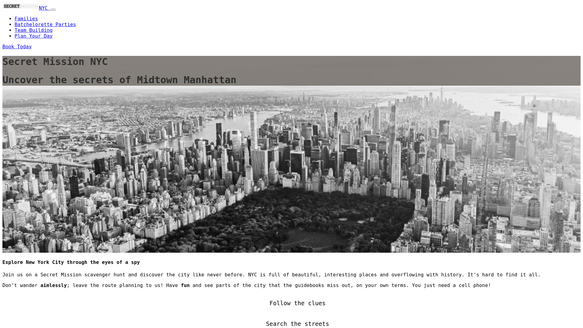 website screenshot of https://secretmissionnewyork.com/