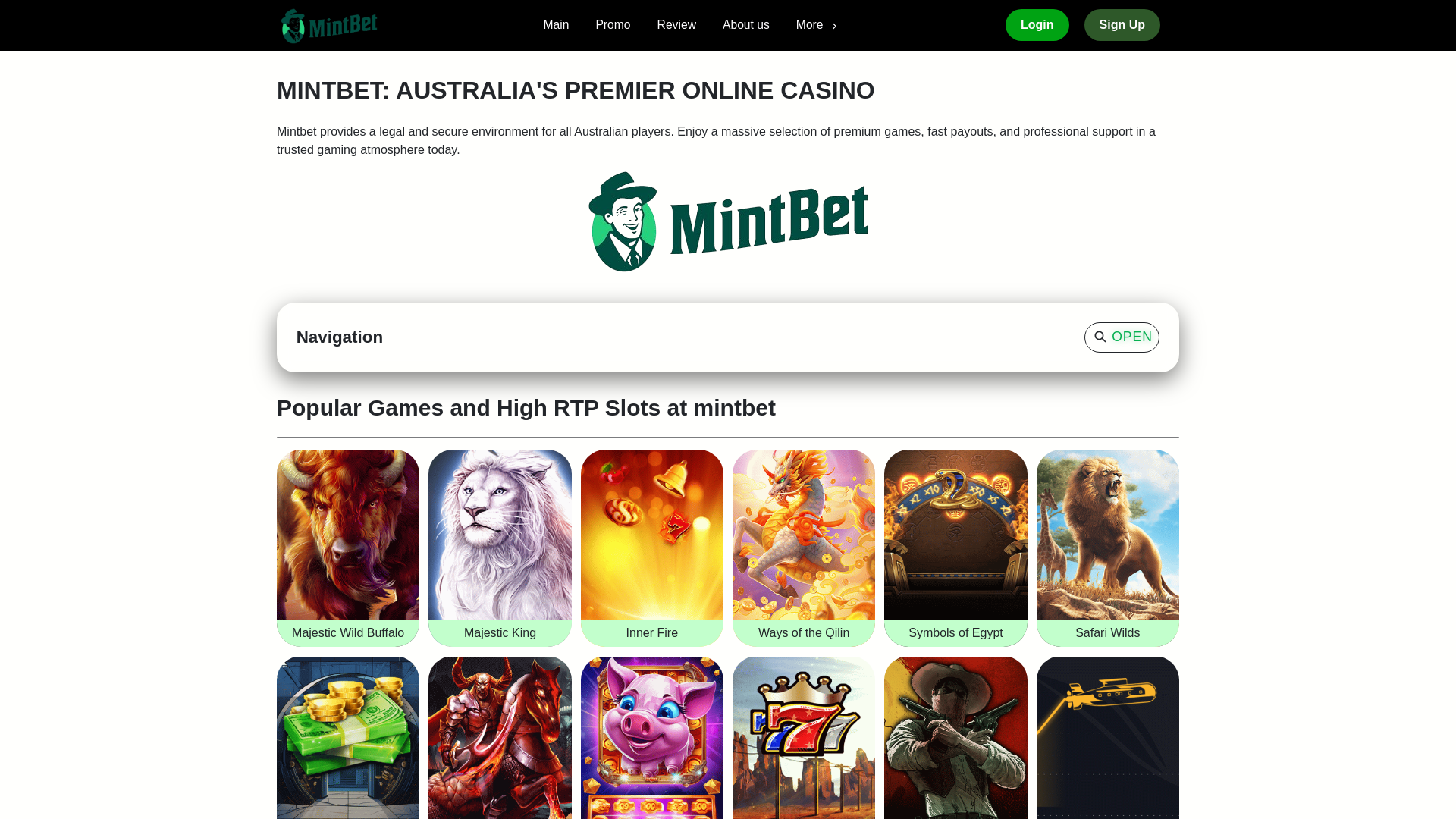 website screenshot of https://mintbet.site