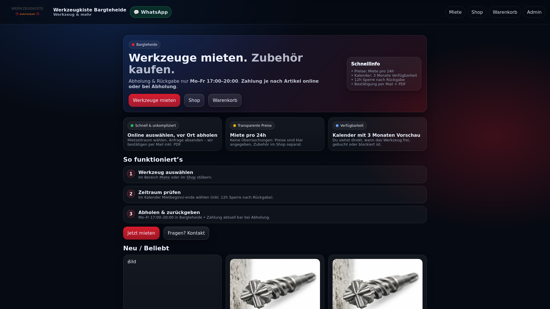 website screenshot of https://werkzeugkiste-bargteheide.de
