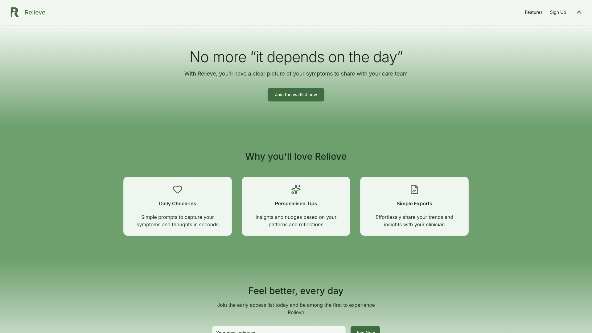 website screenshot of https://relieve-care.com/