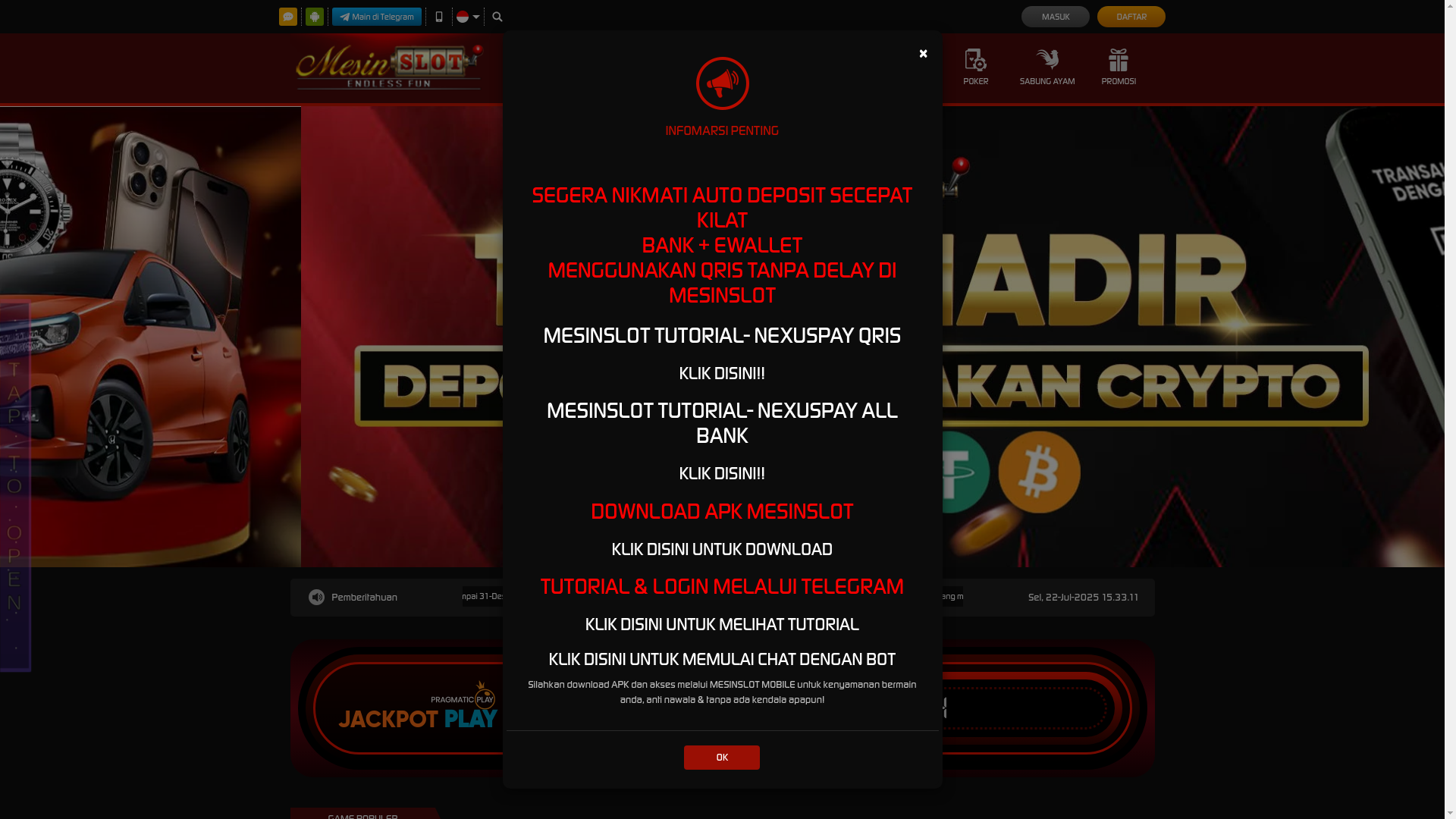 website screenshot of https://meraihkebulan.live/
