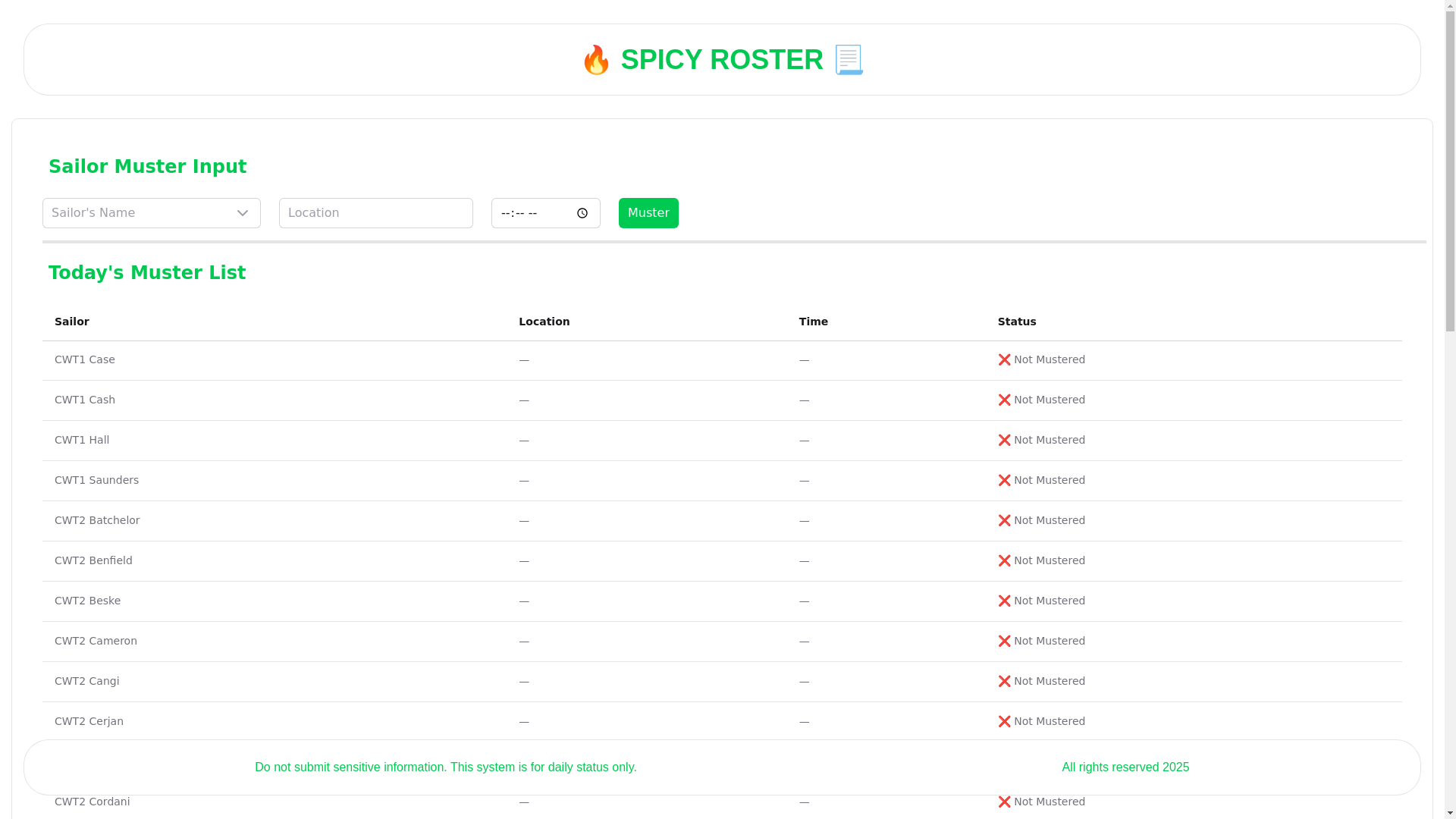 website screenshot of https://spicyroster.com/