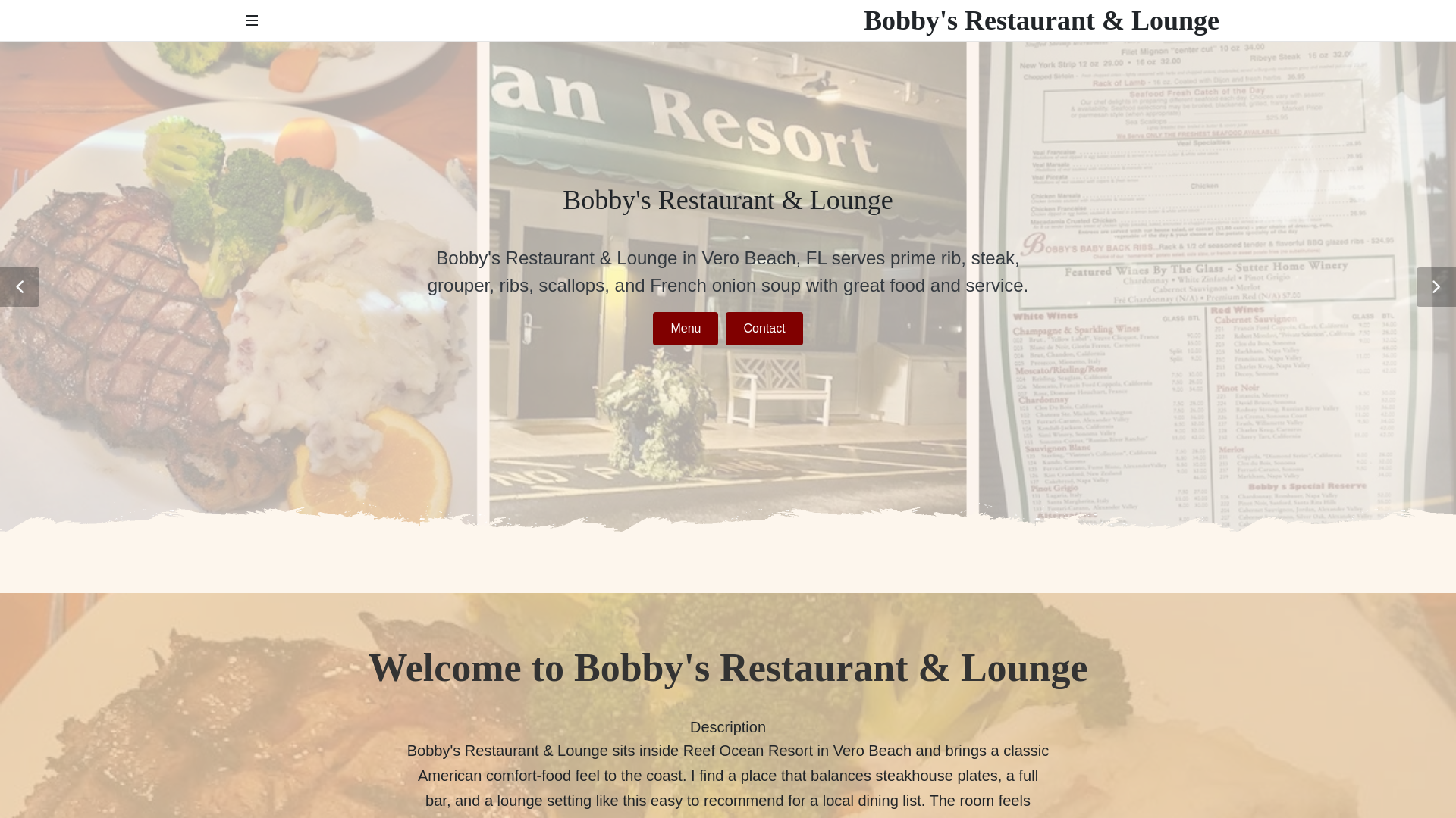 website screenshot of https://bobbysrestaurant.shop