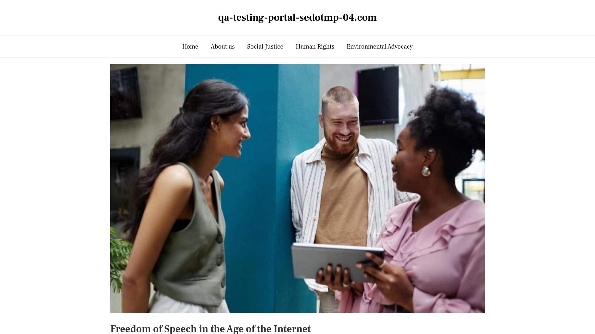 website screenshot of https://qa-testing-portal-sedotmp-04.com/