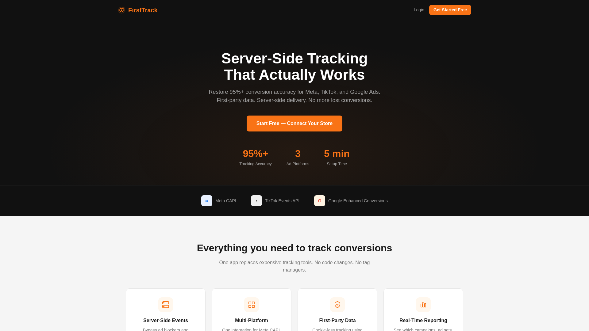 website screenshot of https://first-track.org/