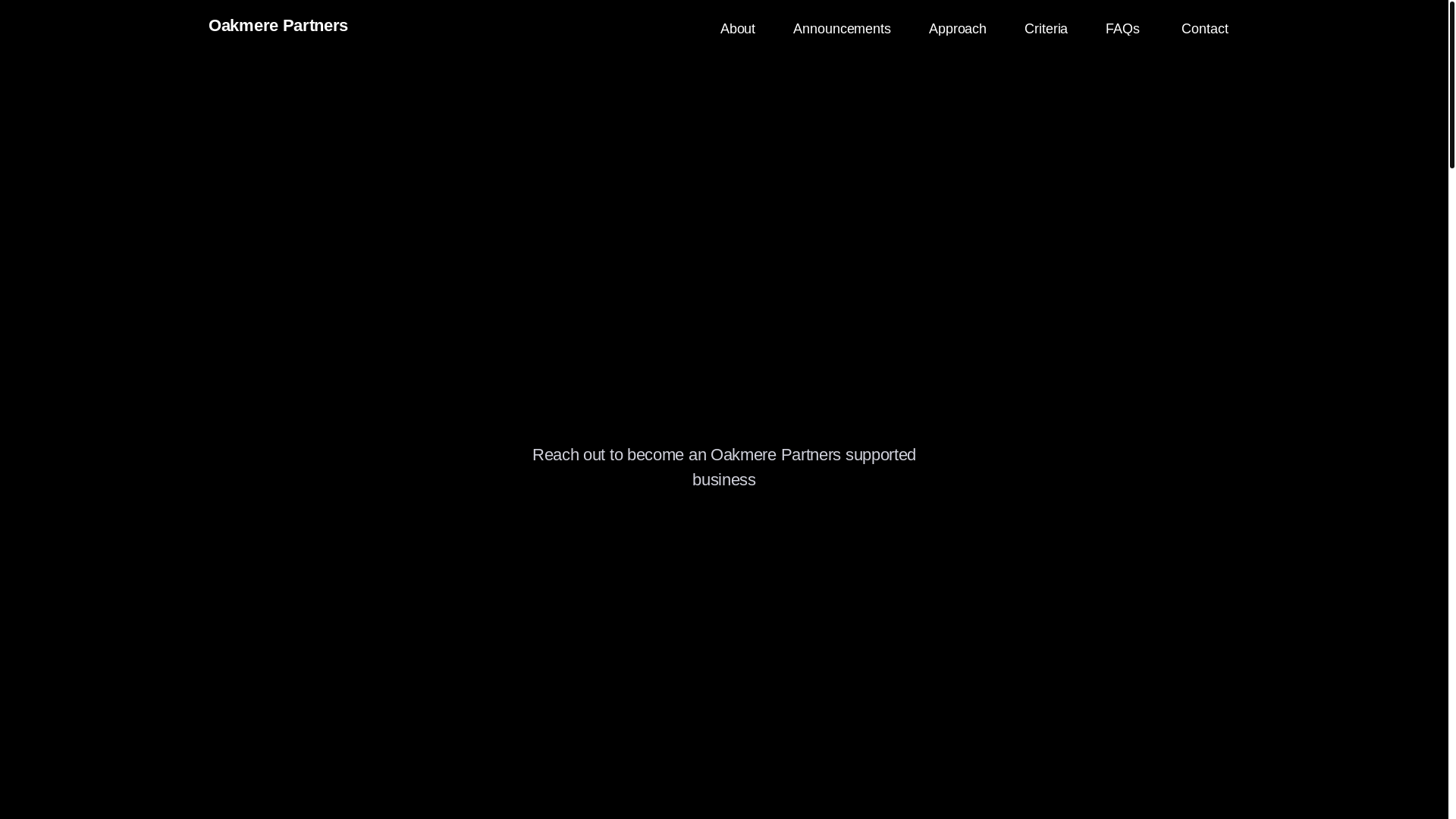 website screenshot of https://oakmerepartners.com/
