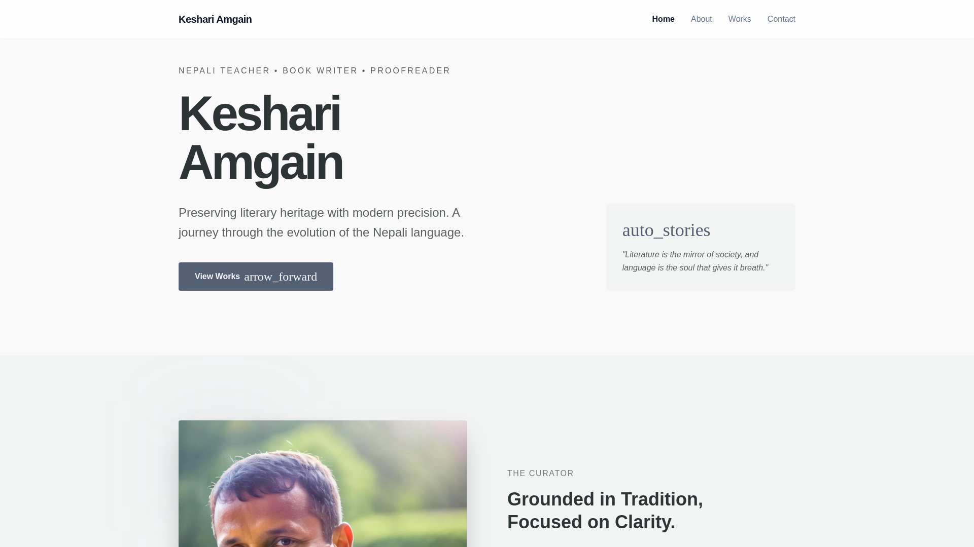 website screenshot of https://keshariamgain.pages.dev/