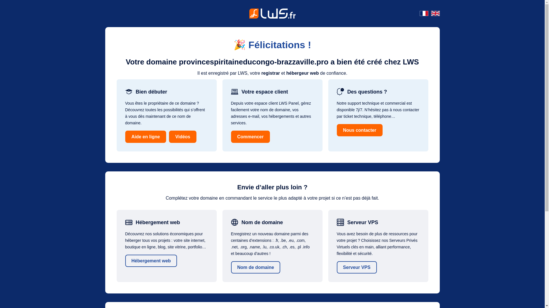 website screenshot of https://provincespiritaineducongo-brazzaville.pro/