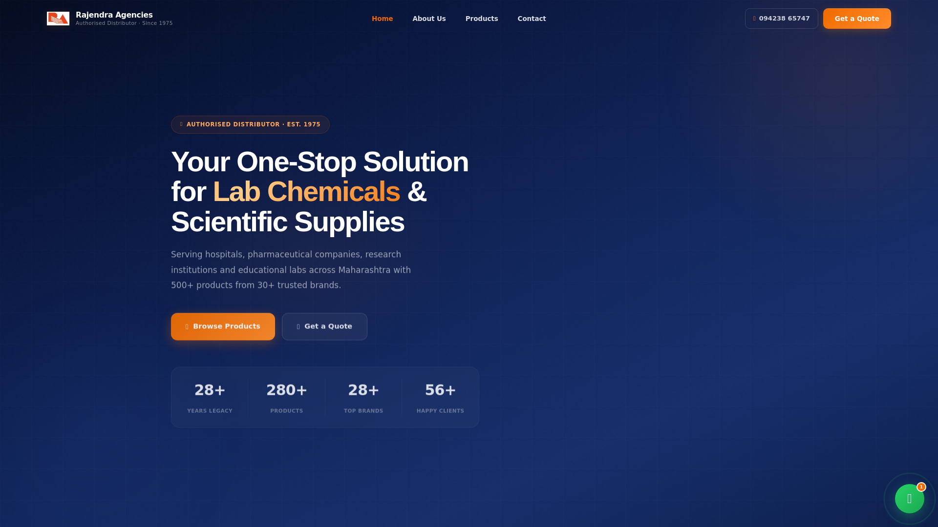 website screenshot of https://rajendraagencies.pages.dev/