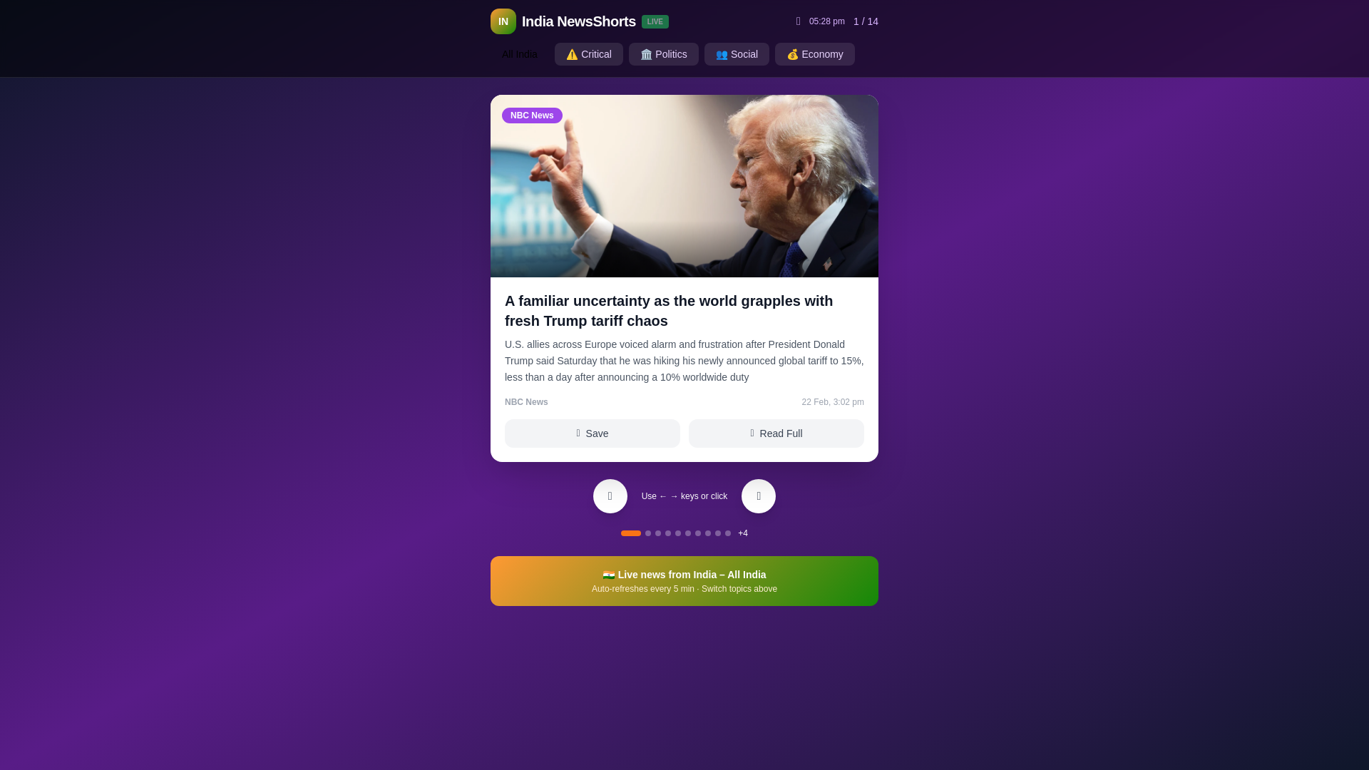 website screenshot of https://india-newshorts.pages.dev/
