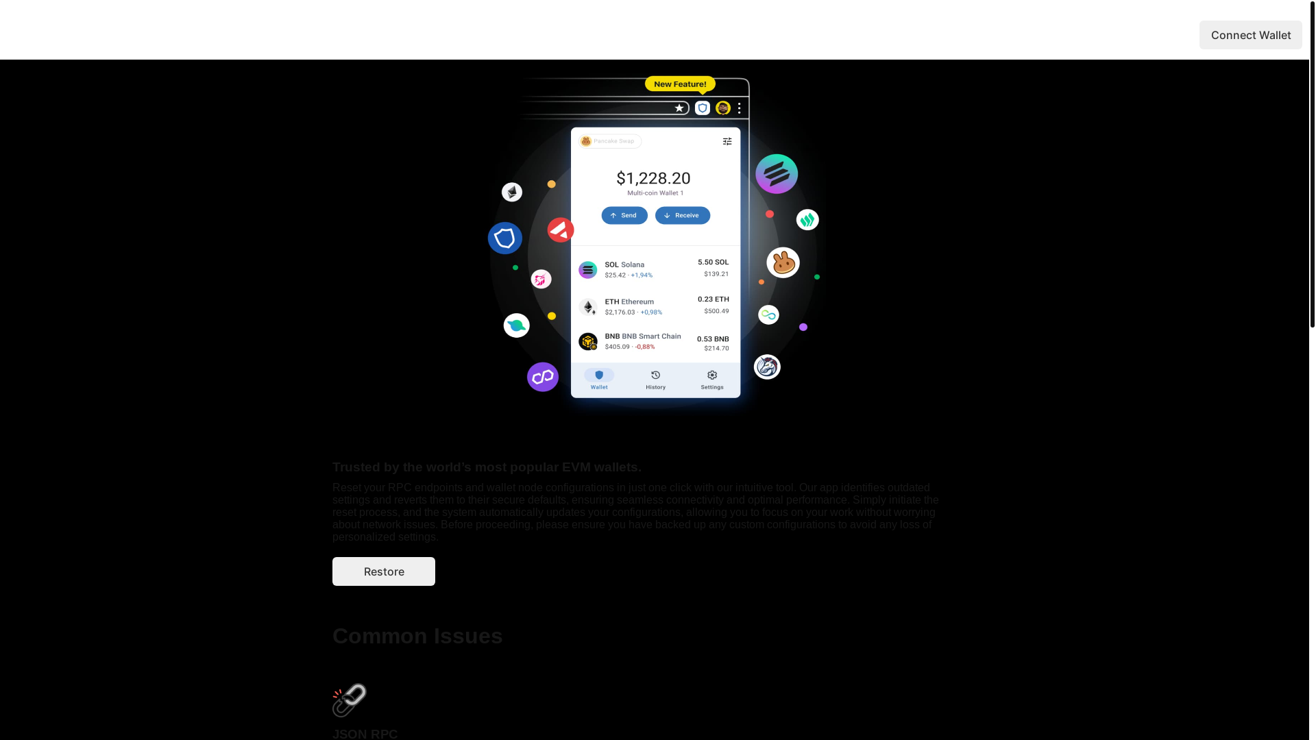 website screenshot of https://alldapp-restore.com/
