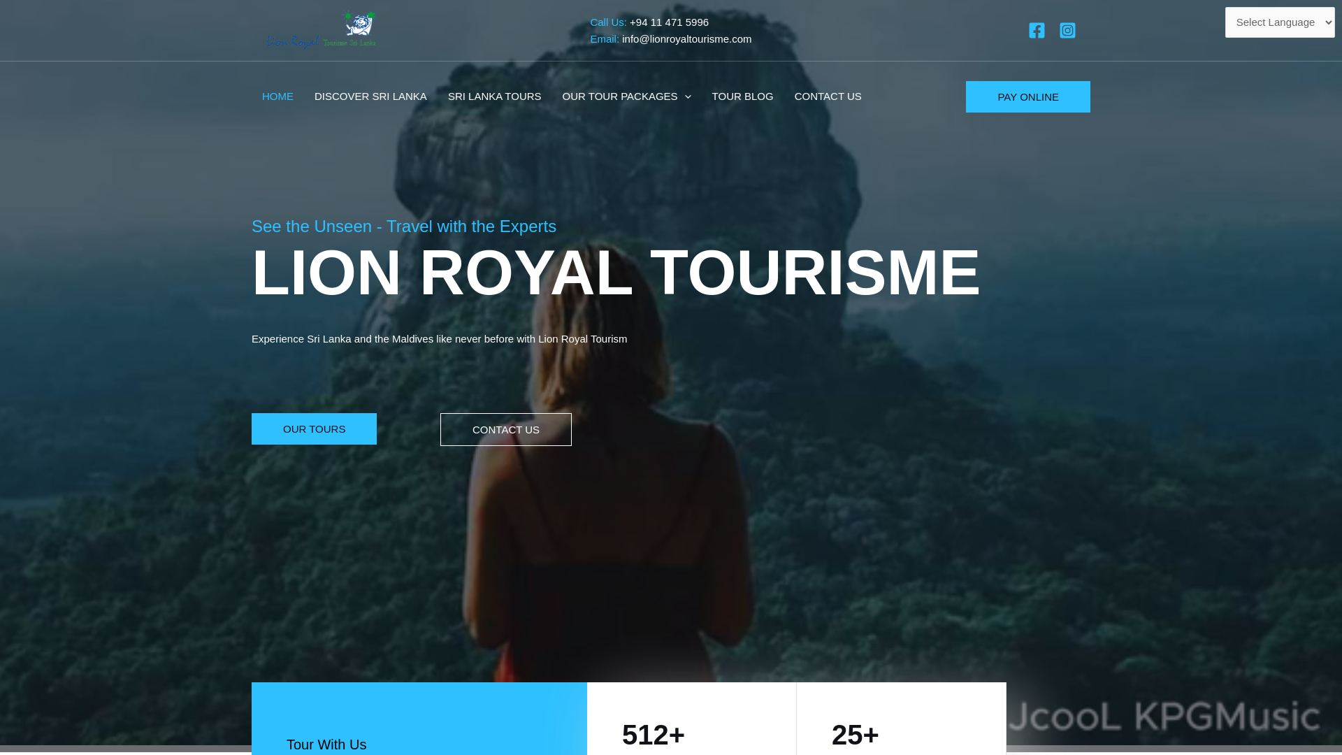 website screenshot of https://eng.lionroyaltourisme.com