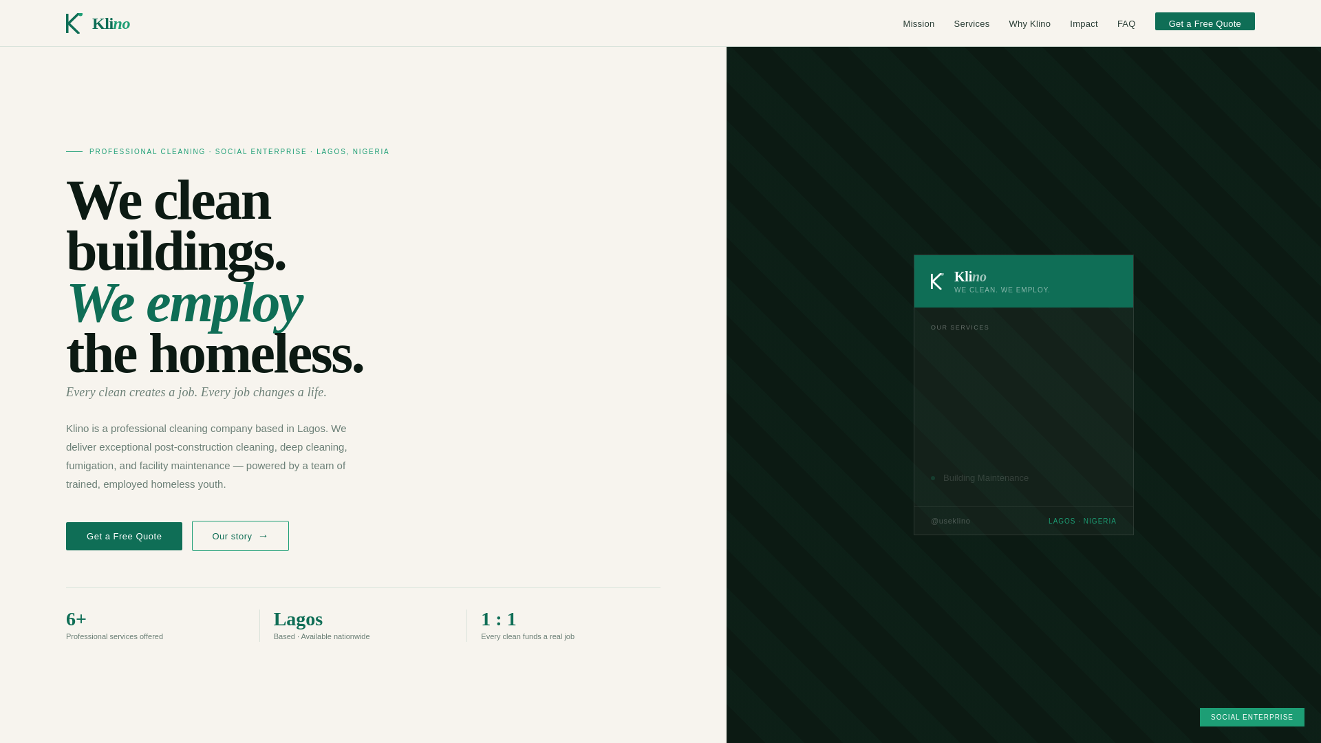 website screenshot of https://useklino.com/
