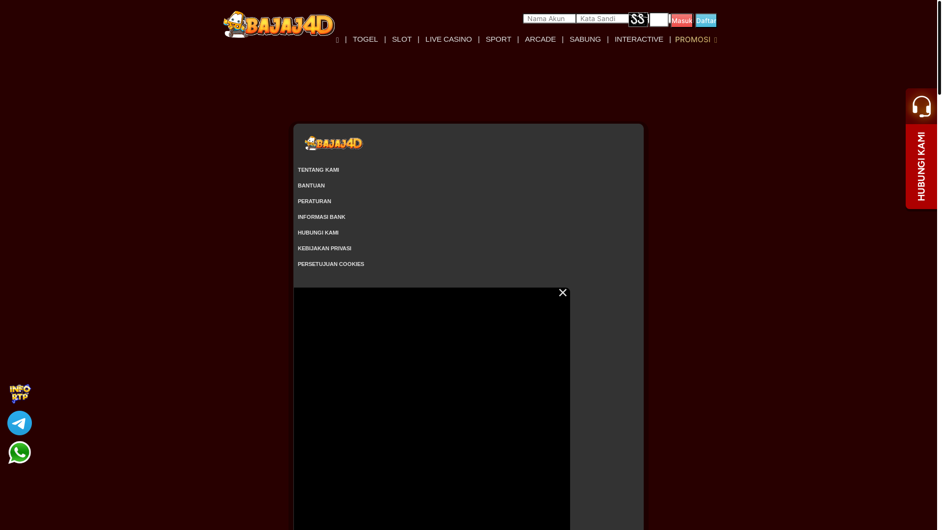 website screenshot of https://adminbajaj4d.xyz/