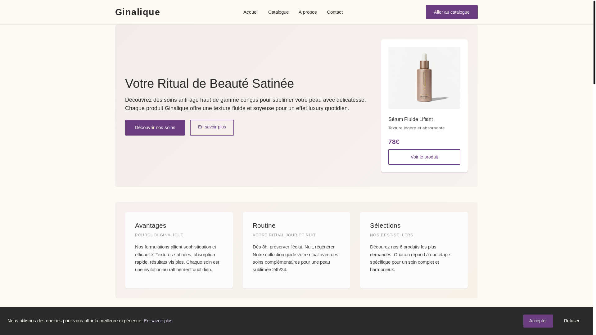 website screenshot of https://ginalique.info/
