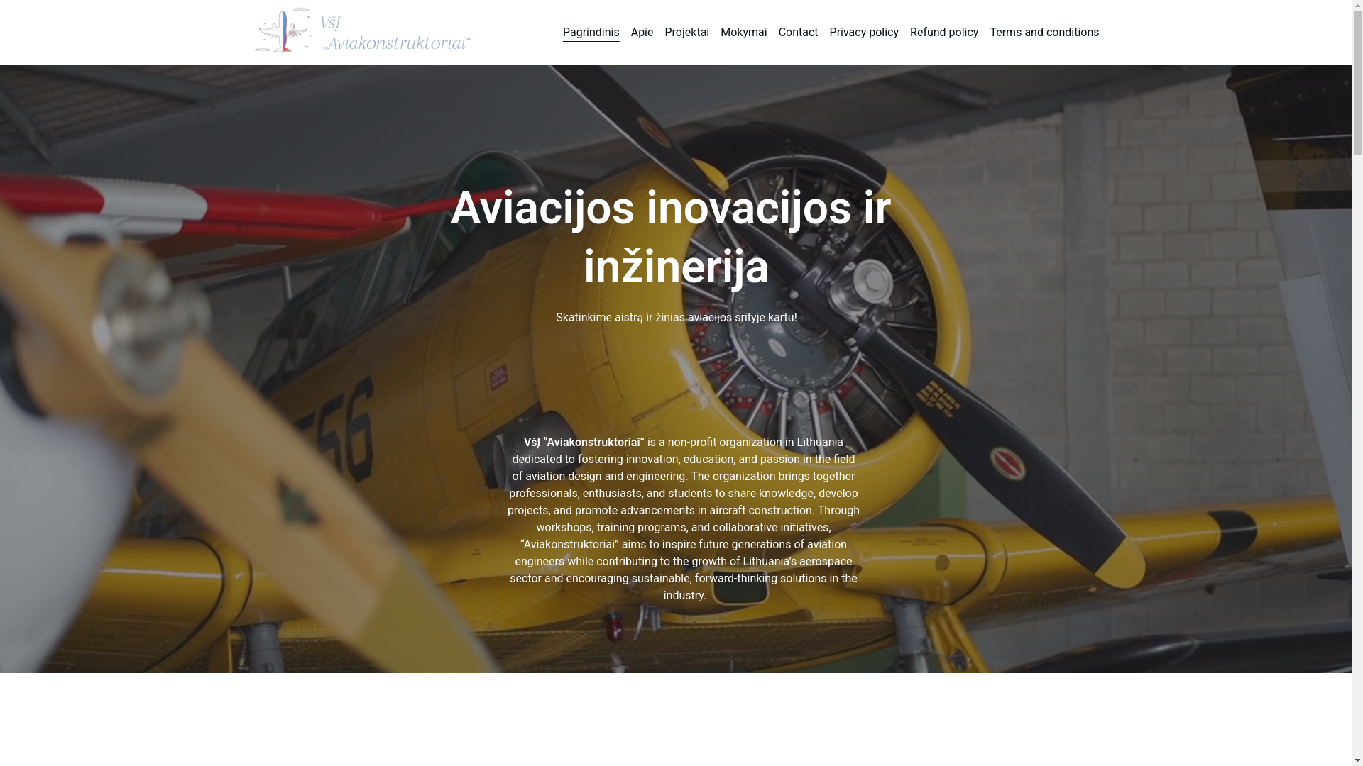 website screenshot of https://aviakonstruktoriai.shop/
