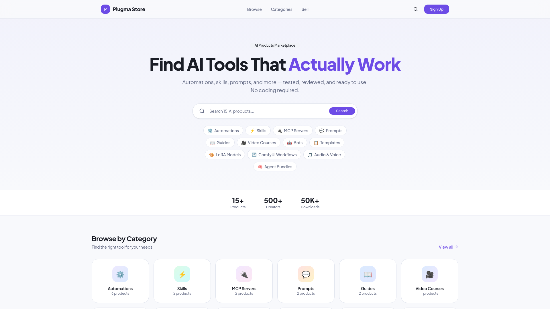 website screenshot of https://plugma.store/