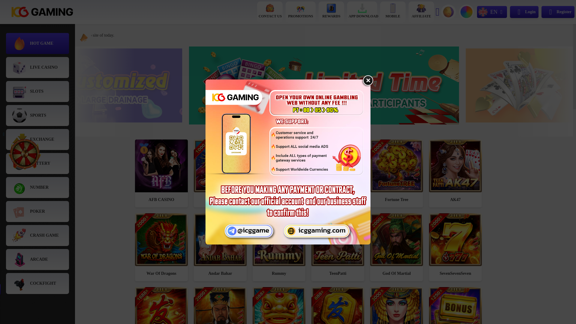 website screenshot of https://icgdemo1.com/