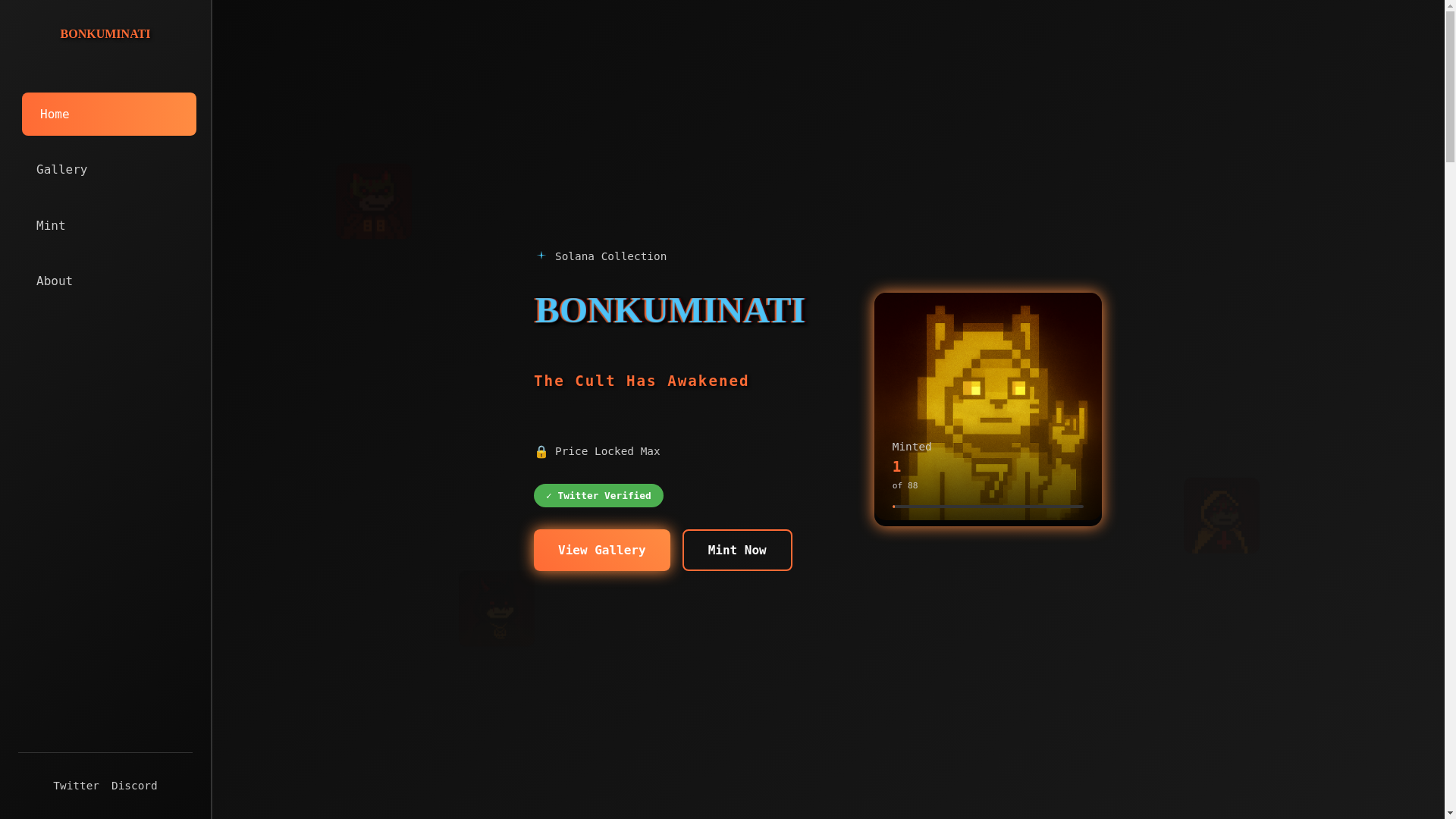 website screenshot of https://bonkuminati.fun/