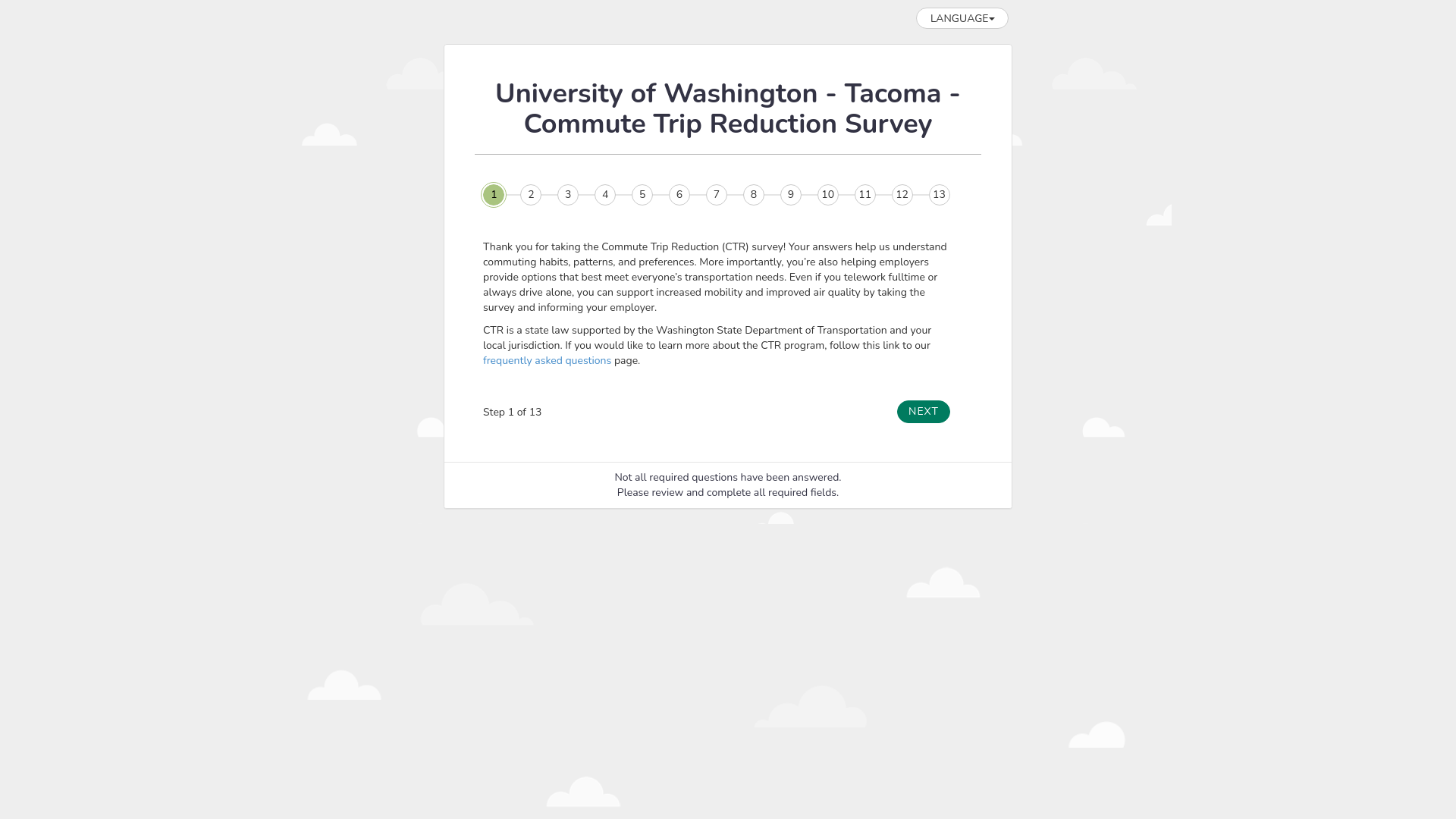 website screenshot of https://ctrsurvey.org/s/university-of-washingto6p
