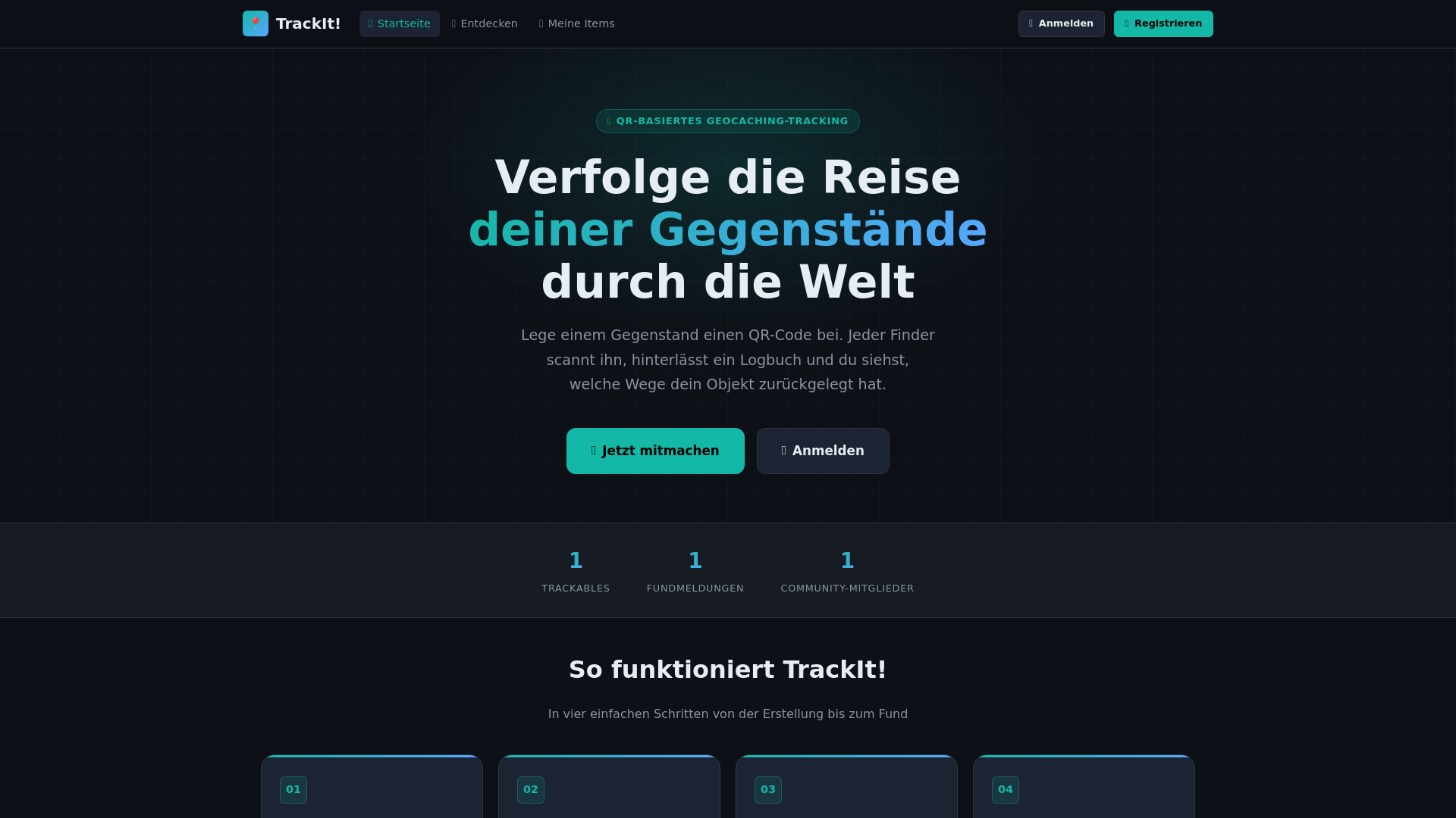 website screenshot of https://trackit-1uv.pages.dev/