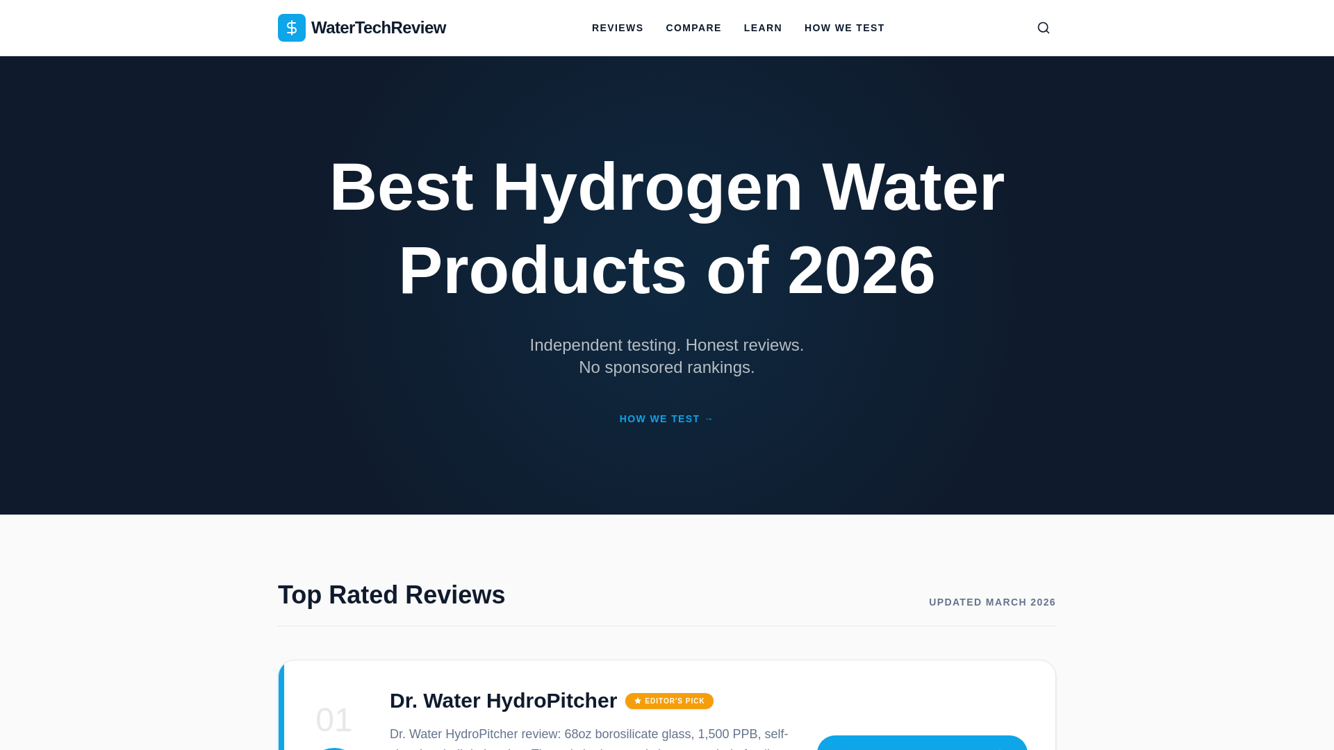 website screenshot of https://watertechreview.org