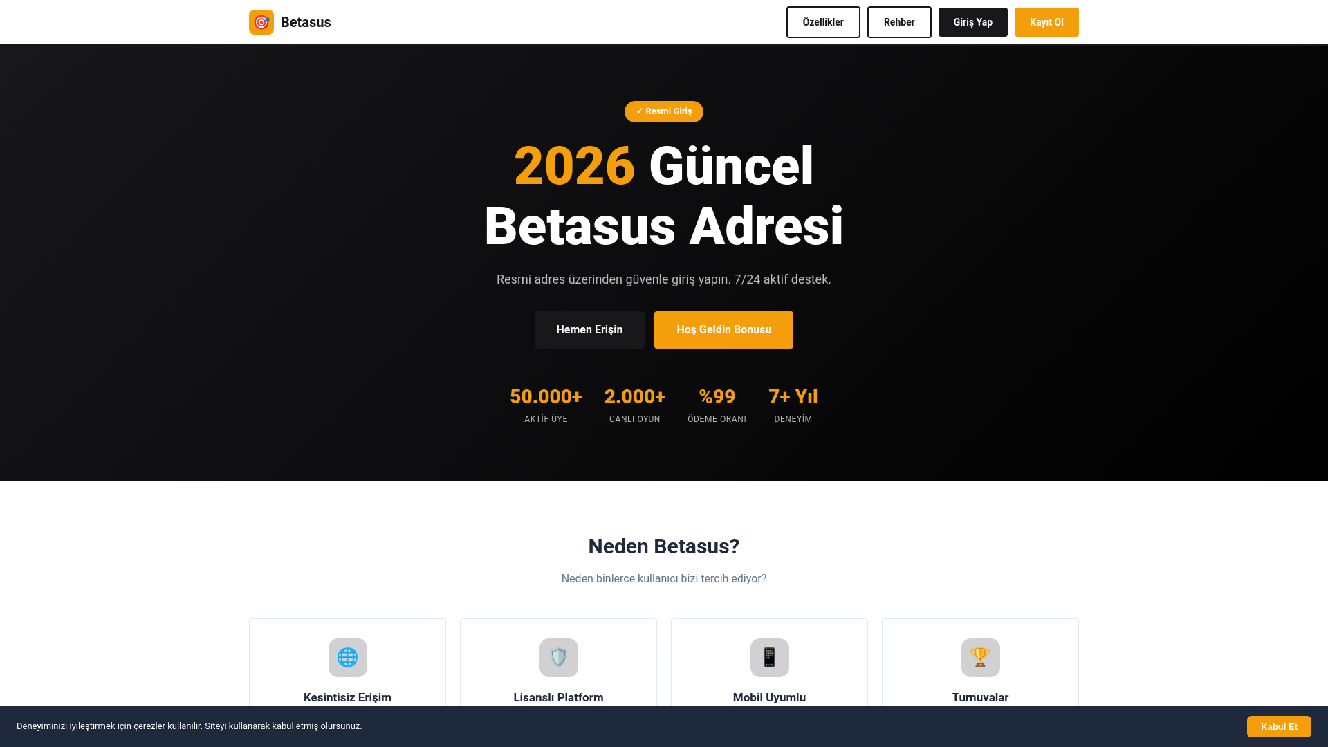 website screenshot of https://m.betasusguncelgiris.site
