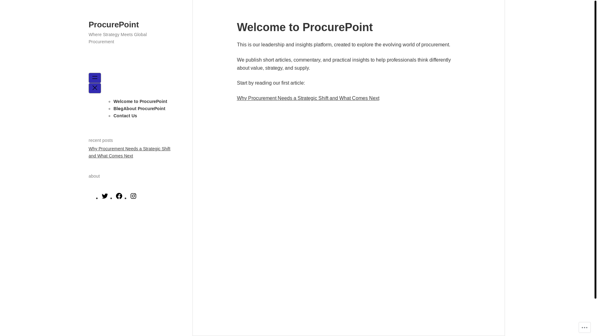 website screenshot of https://procurepoint.org/