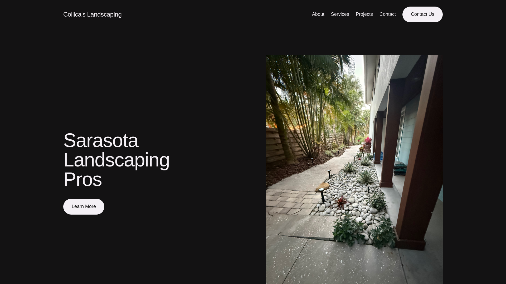 website screenshot of https://collicaslandscaping.com/