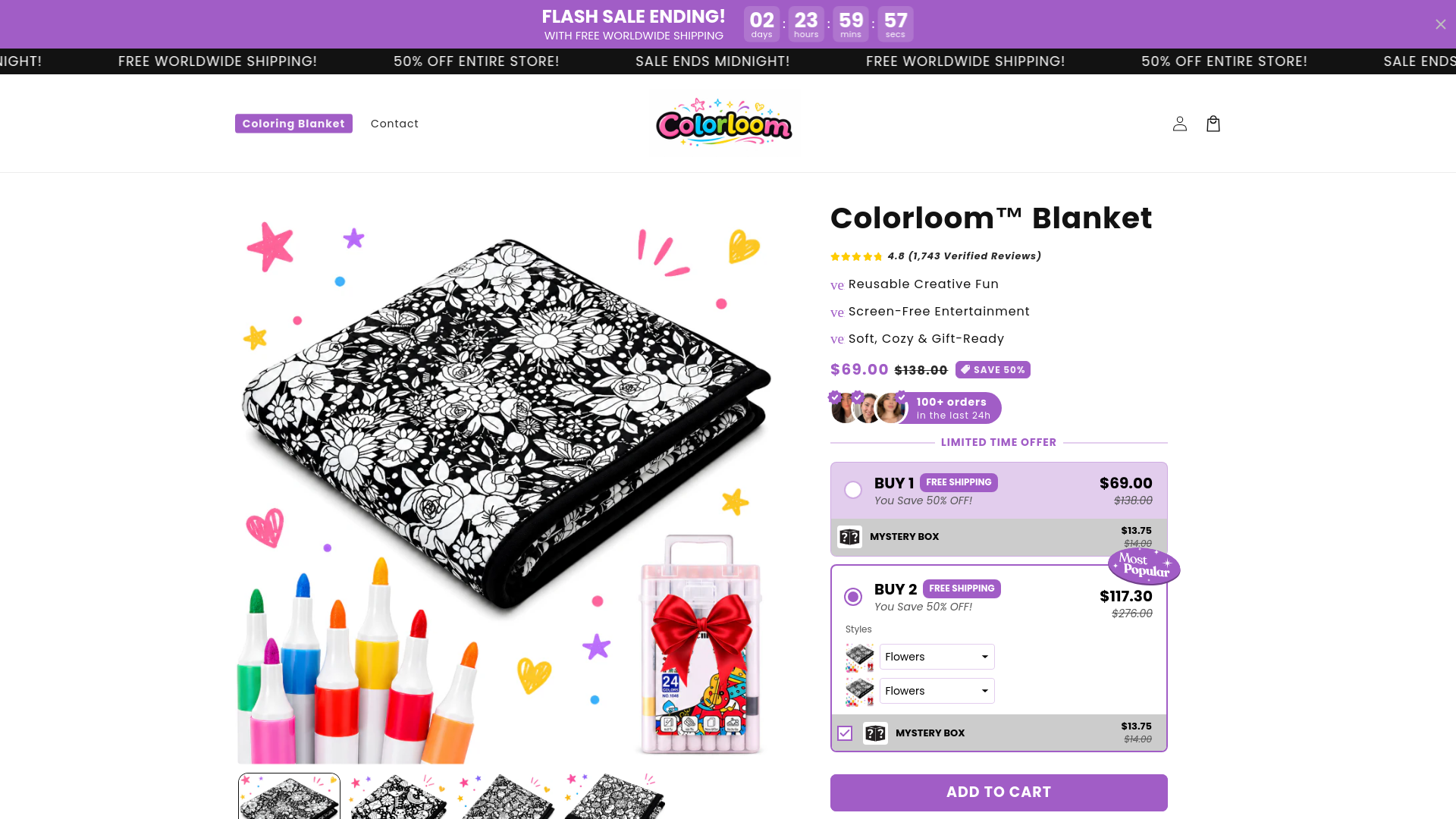 website screenshot of https://colorloom.store/