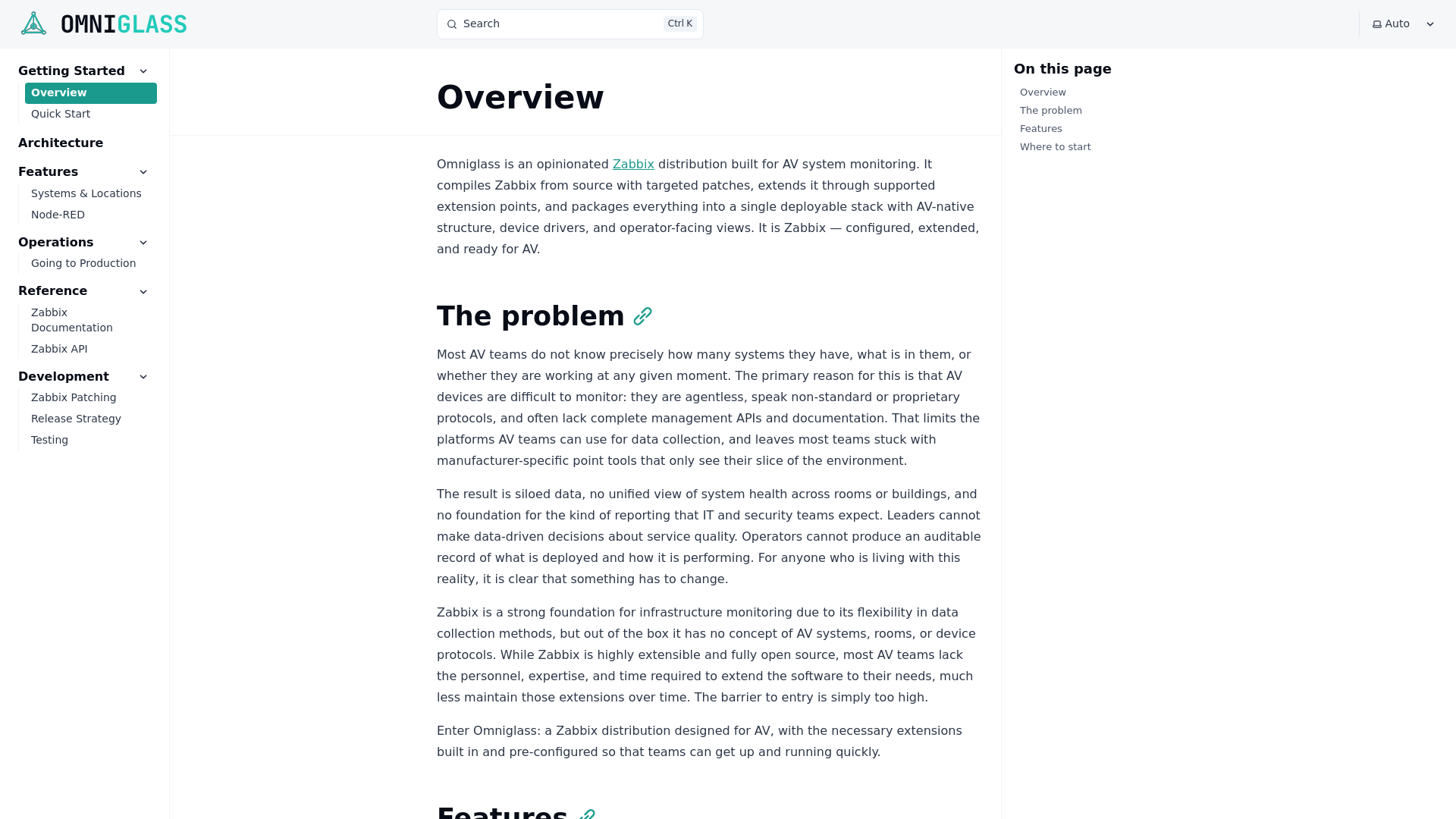 website screenshot of https://omniglass-docs.pages.dev/
