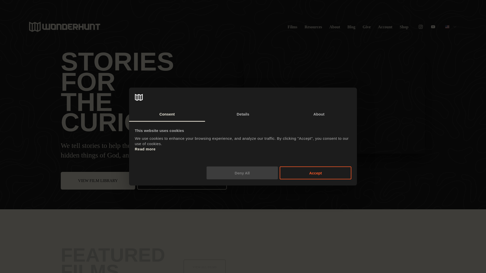 website screenshot of https://wonderhunt.co/