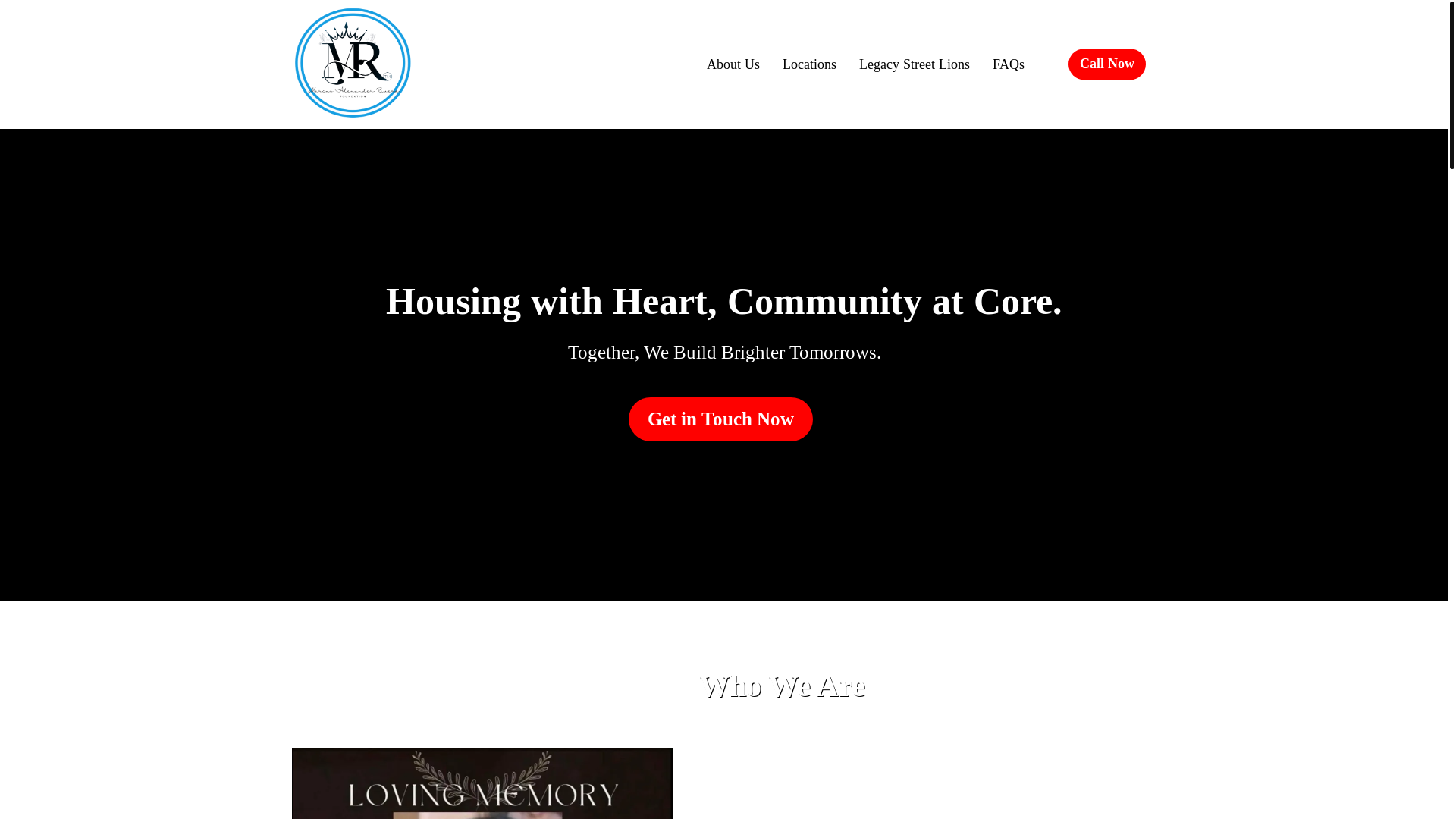 website screenshot of https://marcusalexanderfoundation.org/