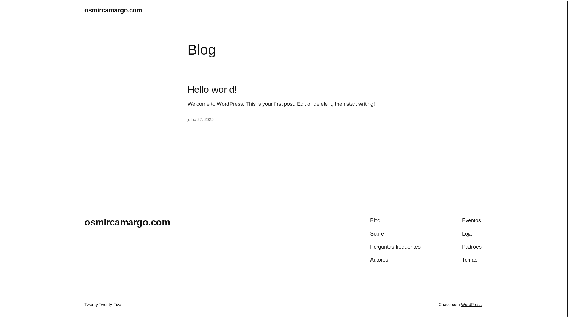 website screenshot of https://osmircamargo.com/