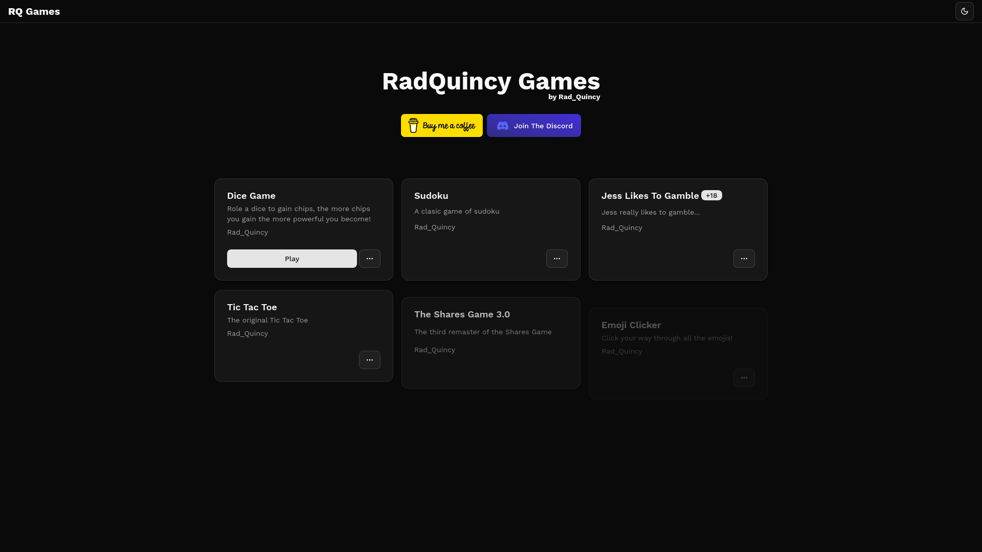 website screenshot of https://radquincy-games.pages.dev/