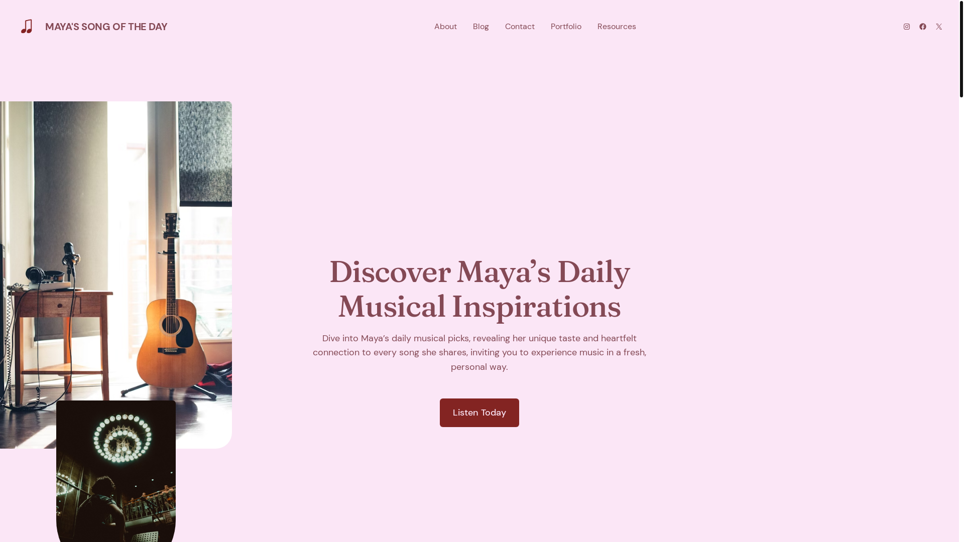 website screenshot of https://mayassongoftheday.com/