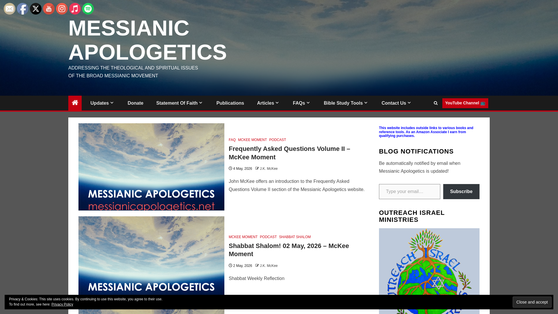 website screenshot of https://messianicapologetics.blog/