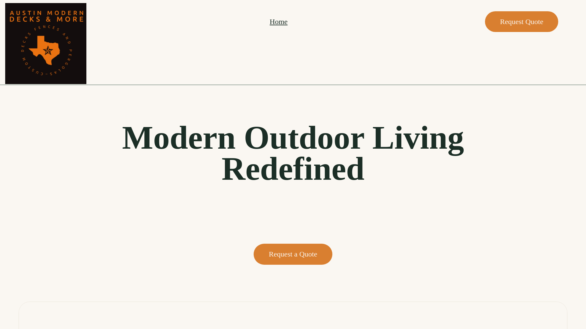 website screenshot of https://moderndecksaustin.com/