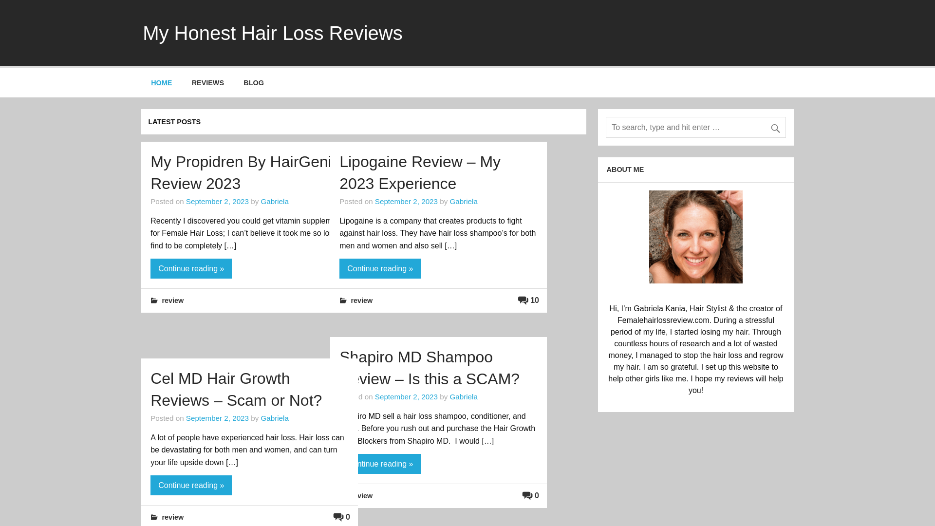 website screenshot of https://femalehairlossreview.pages.dev/