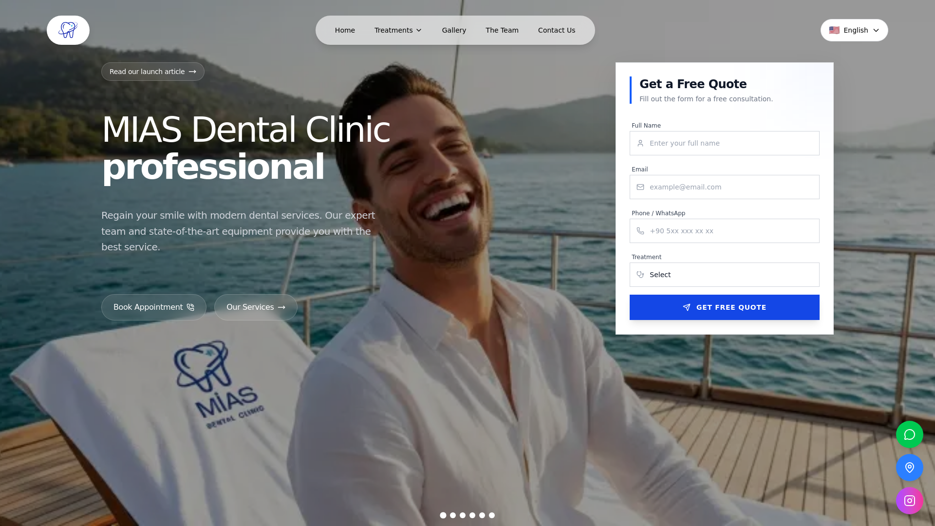 website screenshot of https://mias-dental-clinic-8eo.pages.dev/