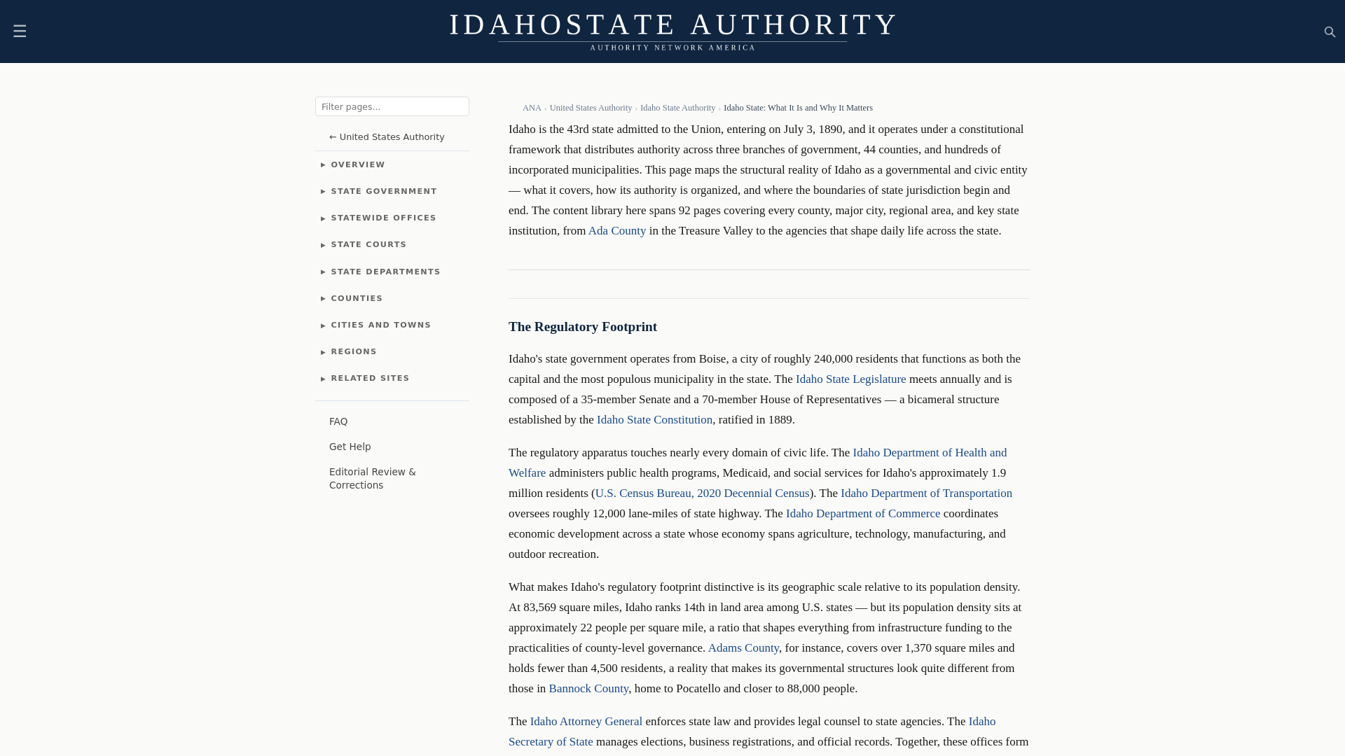 website screenshot of https://idahostateauthority.com/