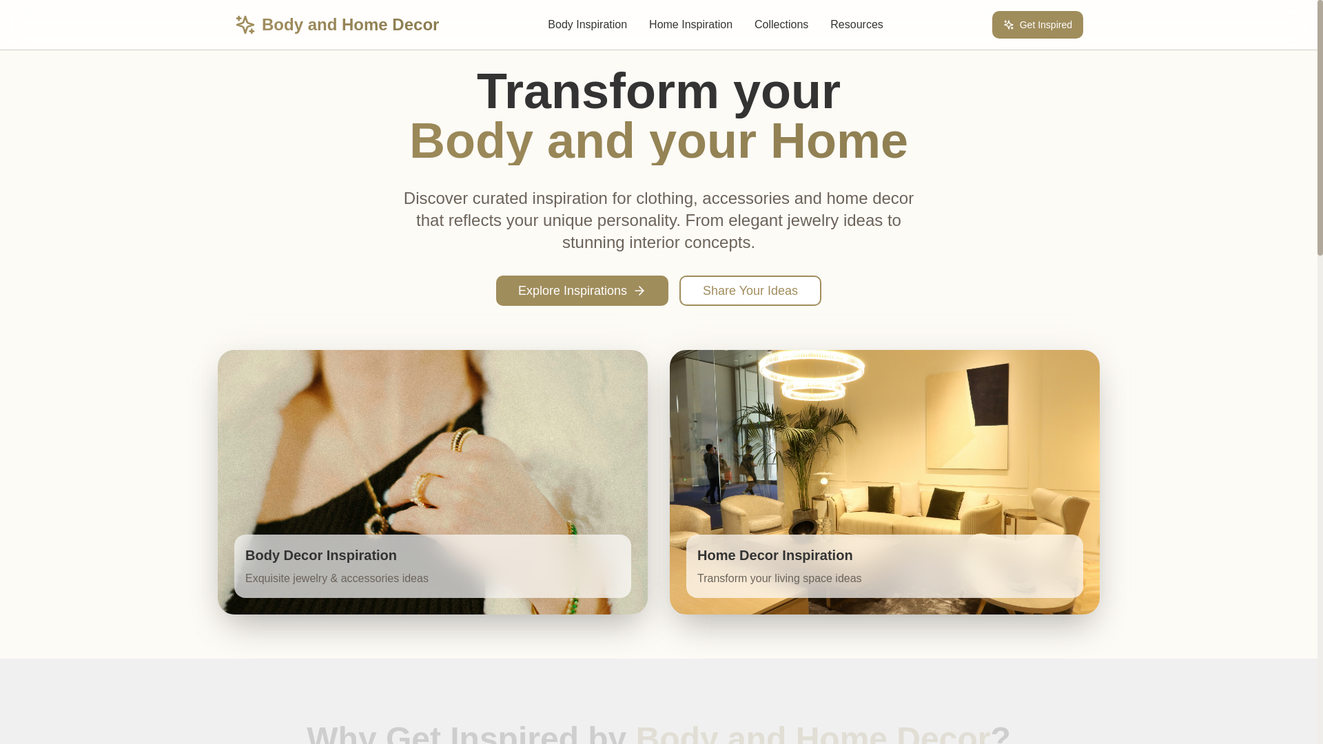 website screenshot of https://bodyandhomedecor.in/