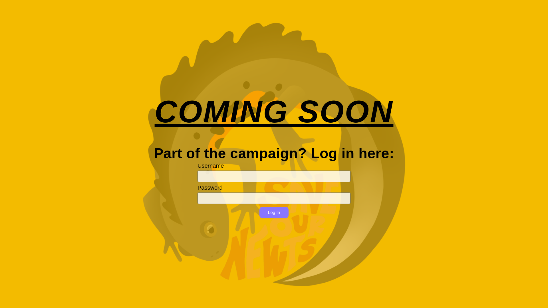 website screenshot of https://saveournewts.org