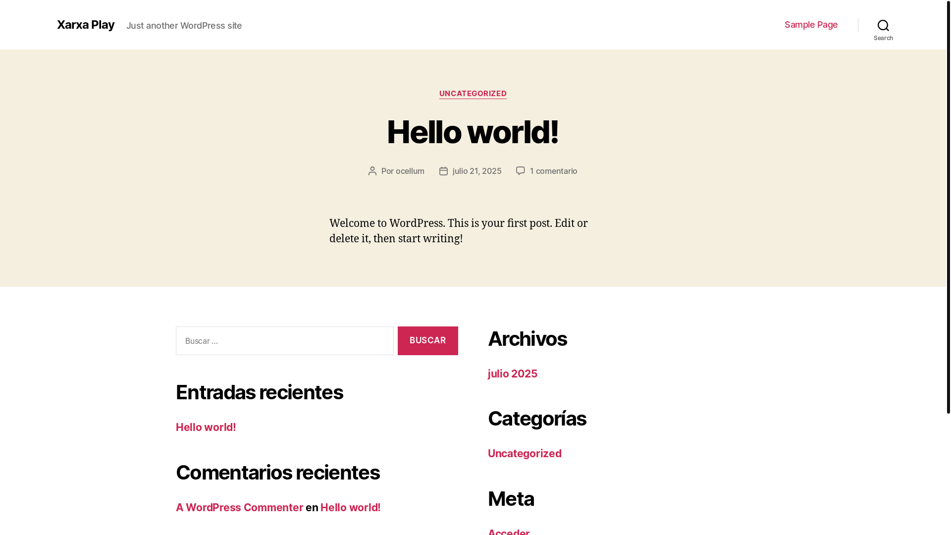 website screenshot of https://xarxaplay.es/