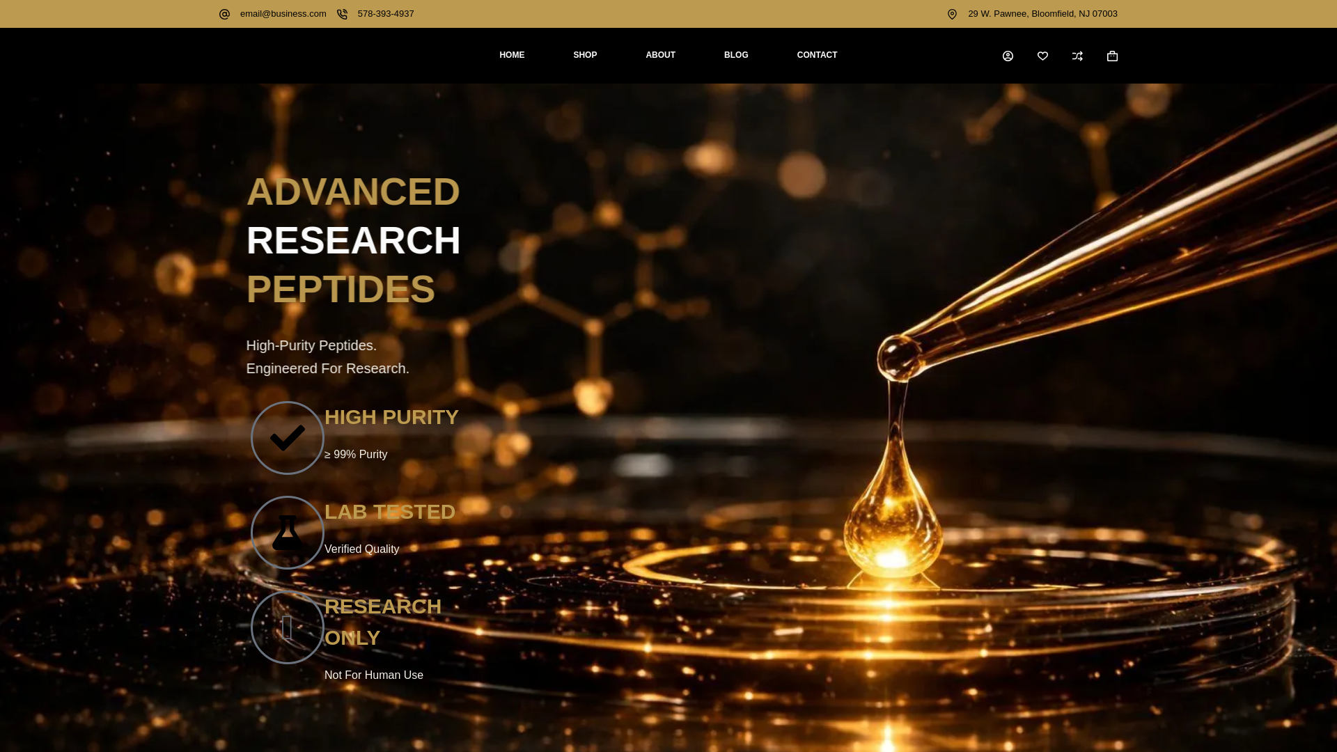 website screenshot of https://oxygenpeptides.ca