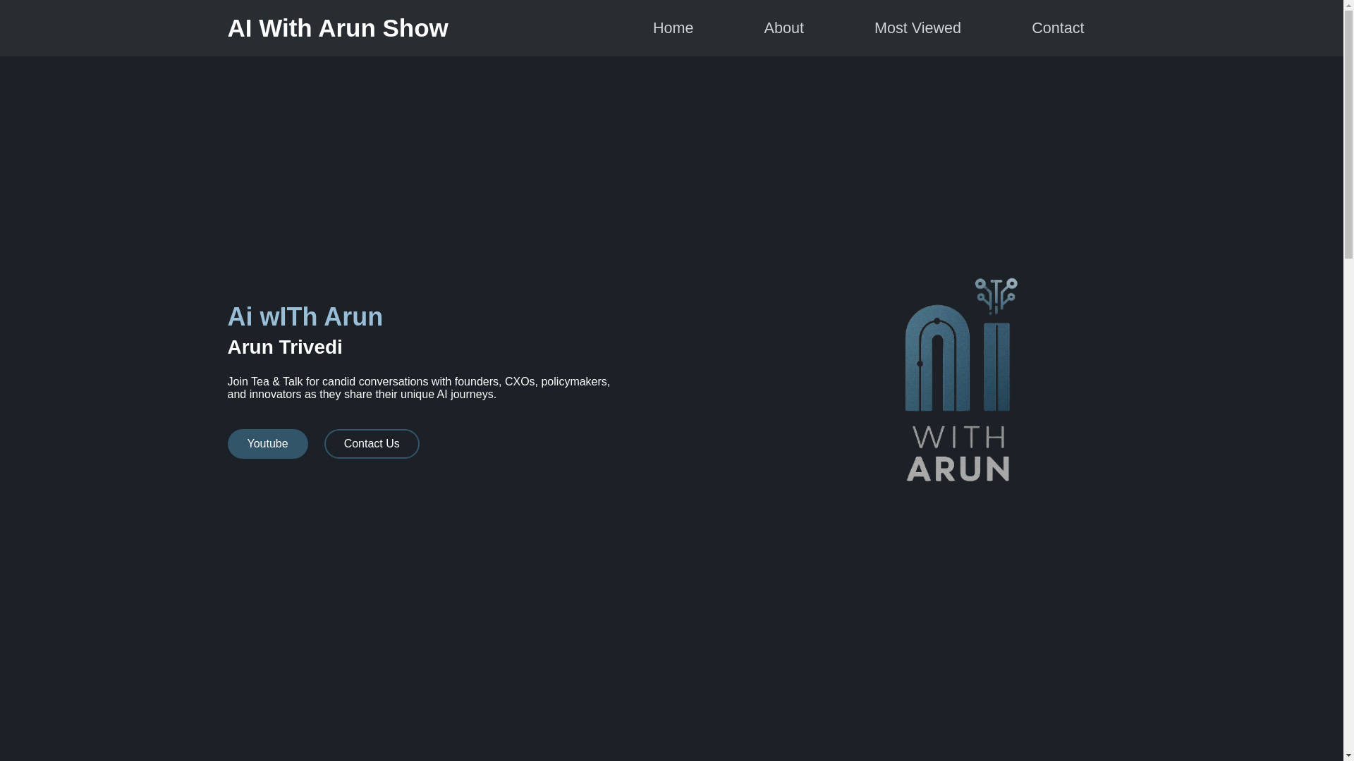 website screenshot of https://aiwitharunshow.com/