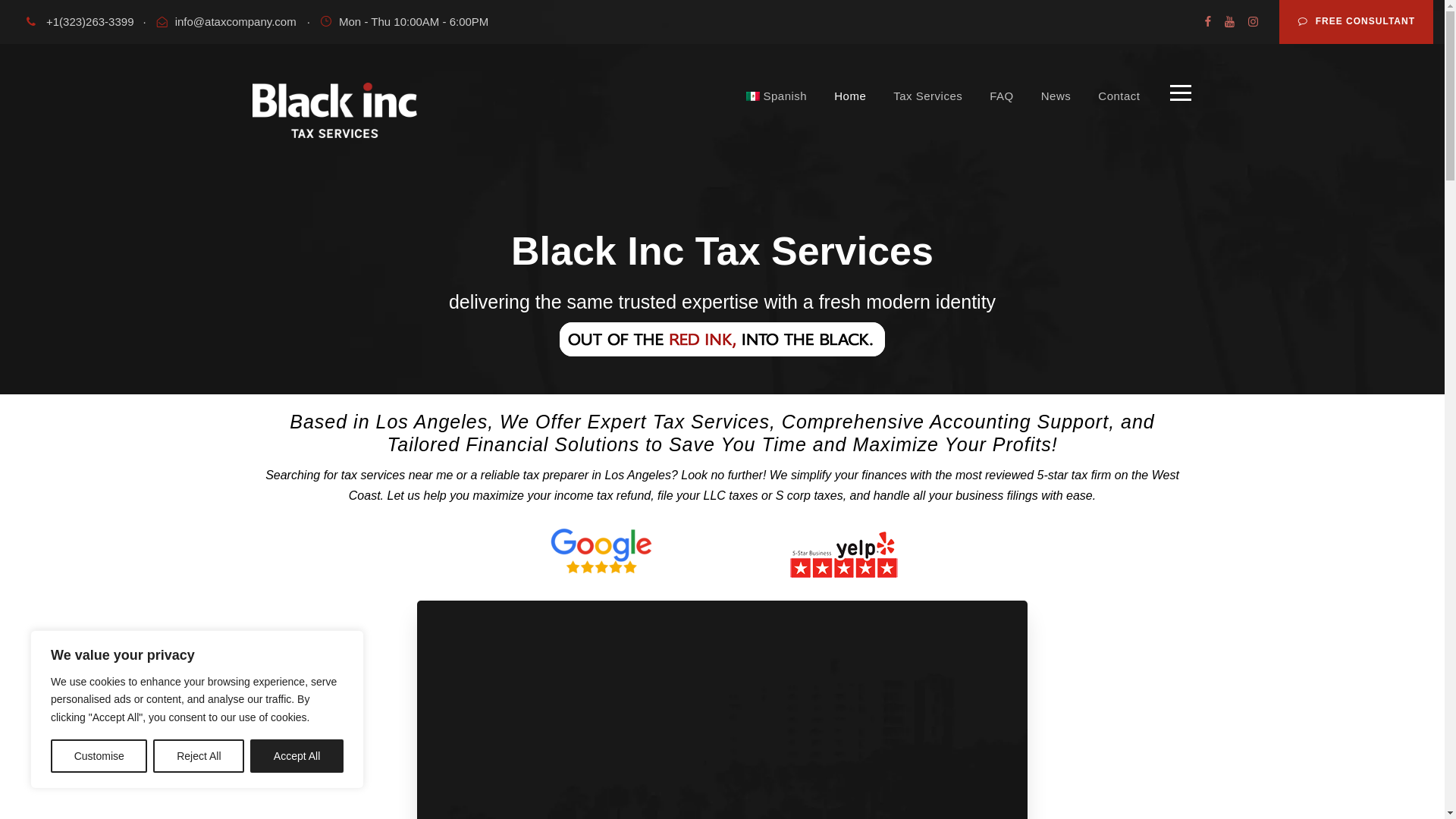 website screenshot of https://blackinctax.com/